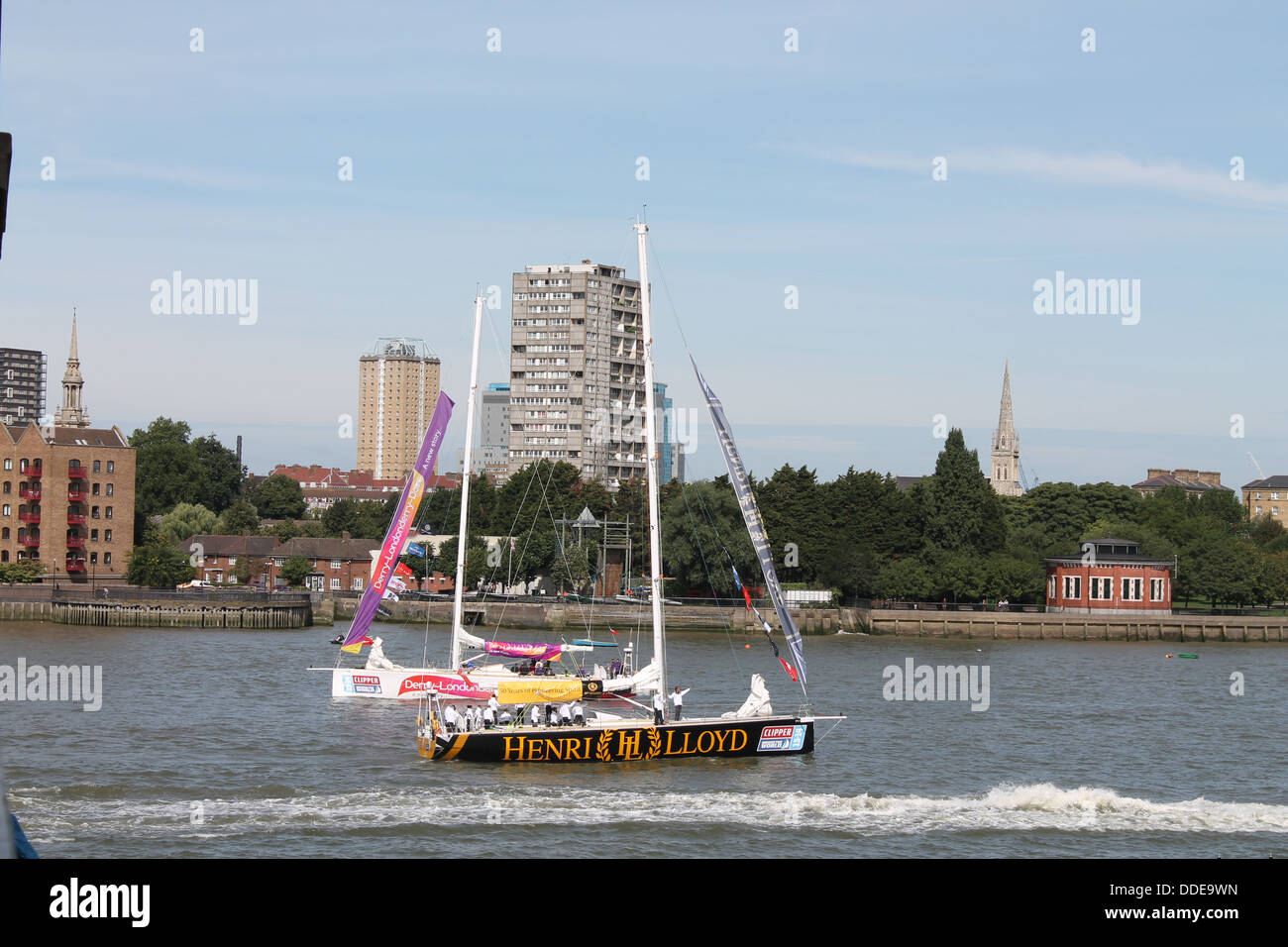 2013 Début de la Clipper Round the World Race, Thames, London Banque D'Images