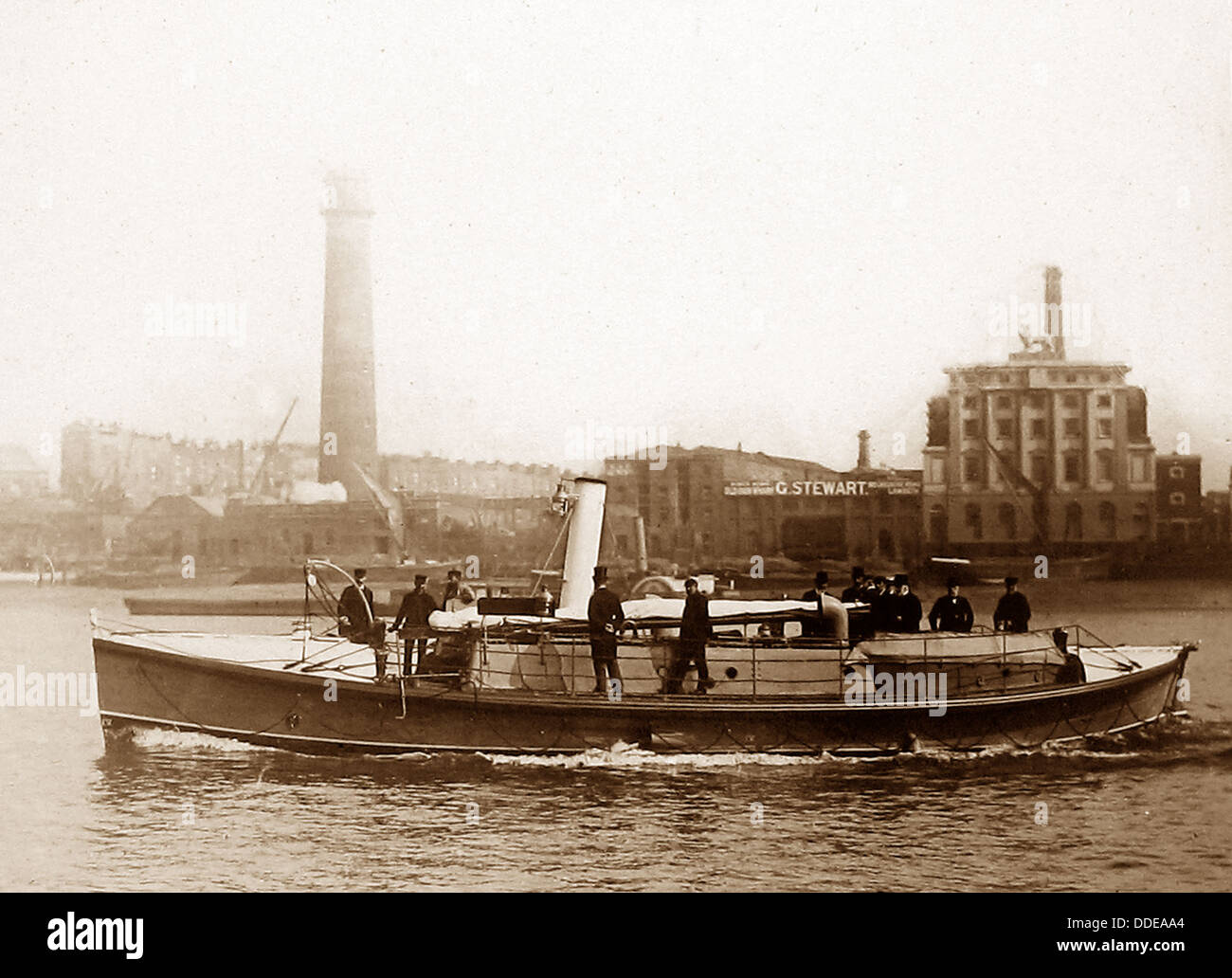 Bateau de sauvetage à vapeur Queen début des années 1900 Banque D'Images