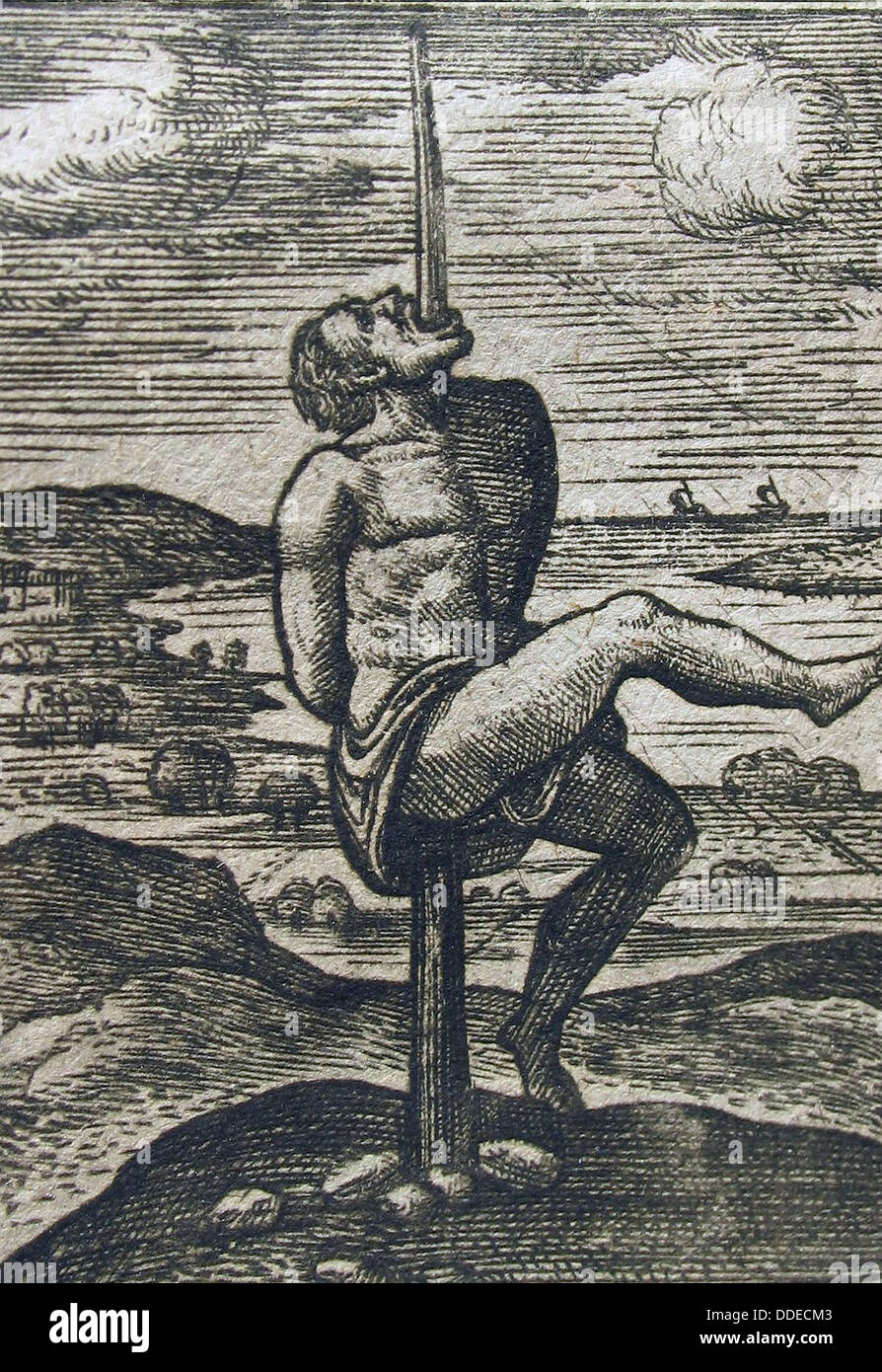 Impalement impalement, l'exécution par empalement, Banque D'Images