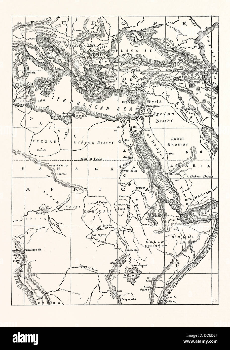 Carte De Leurope Du Sud Est En Asie De Louest Et Du Nord