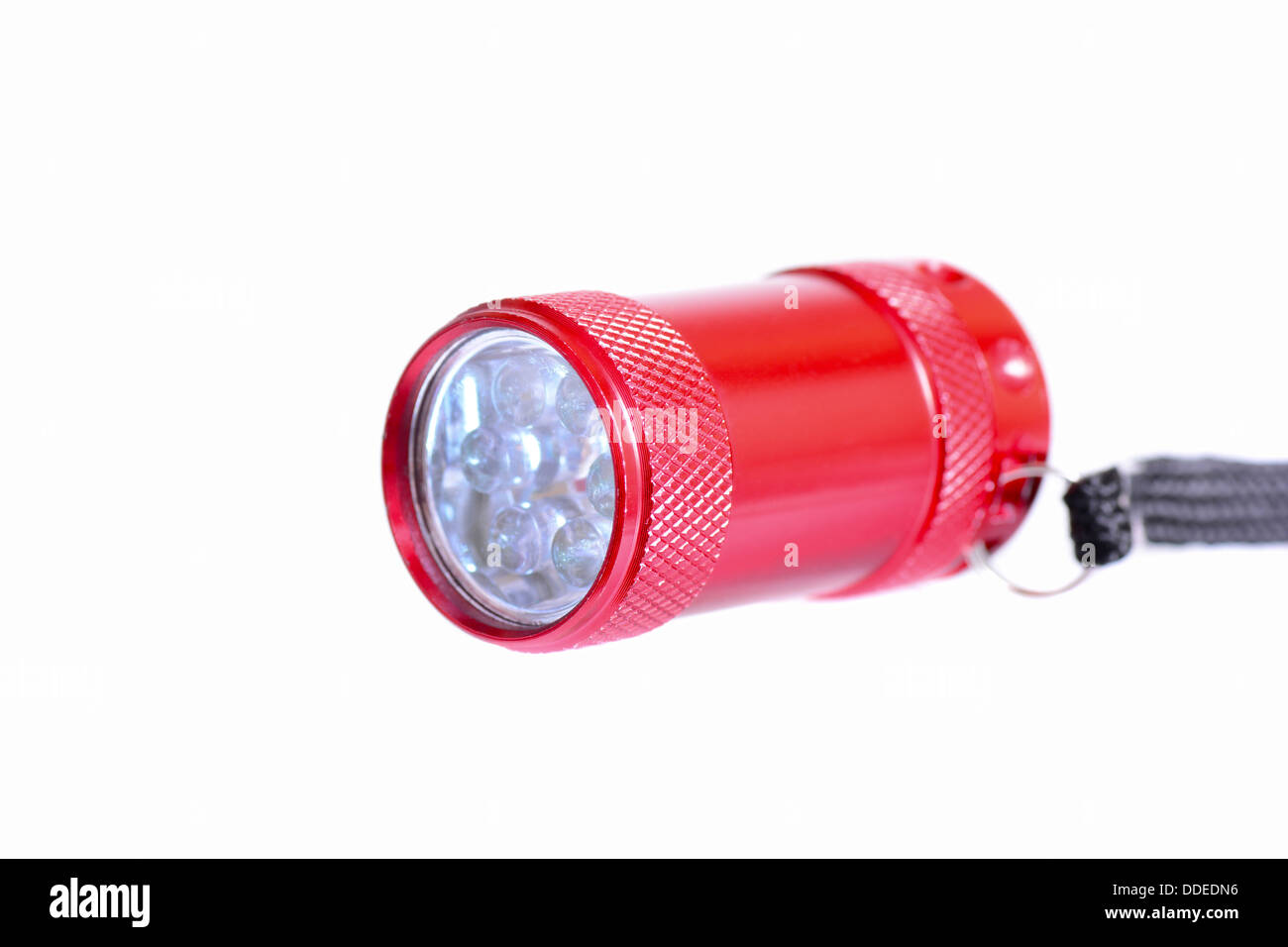 Petite lampe rouge isolé sur fond blanc Banque D'Images
