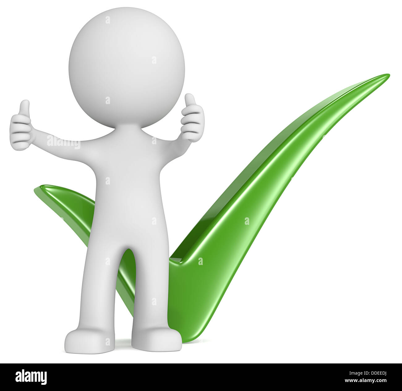 Le mec avec les pouces jusqu'en face de marque verte. Banque D'Images