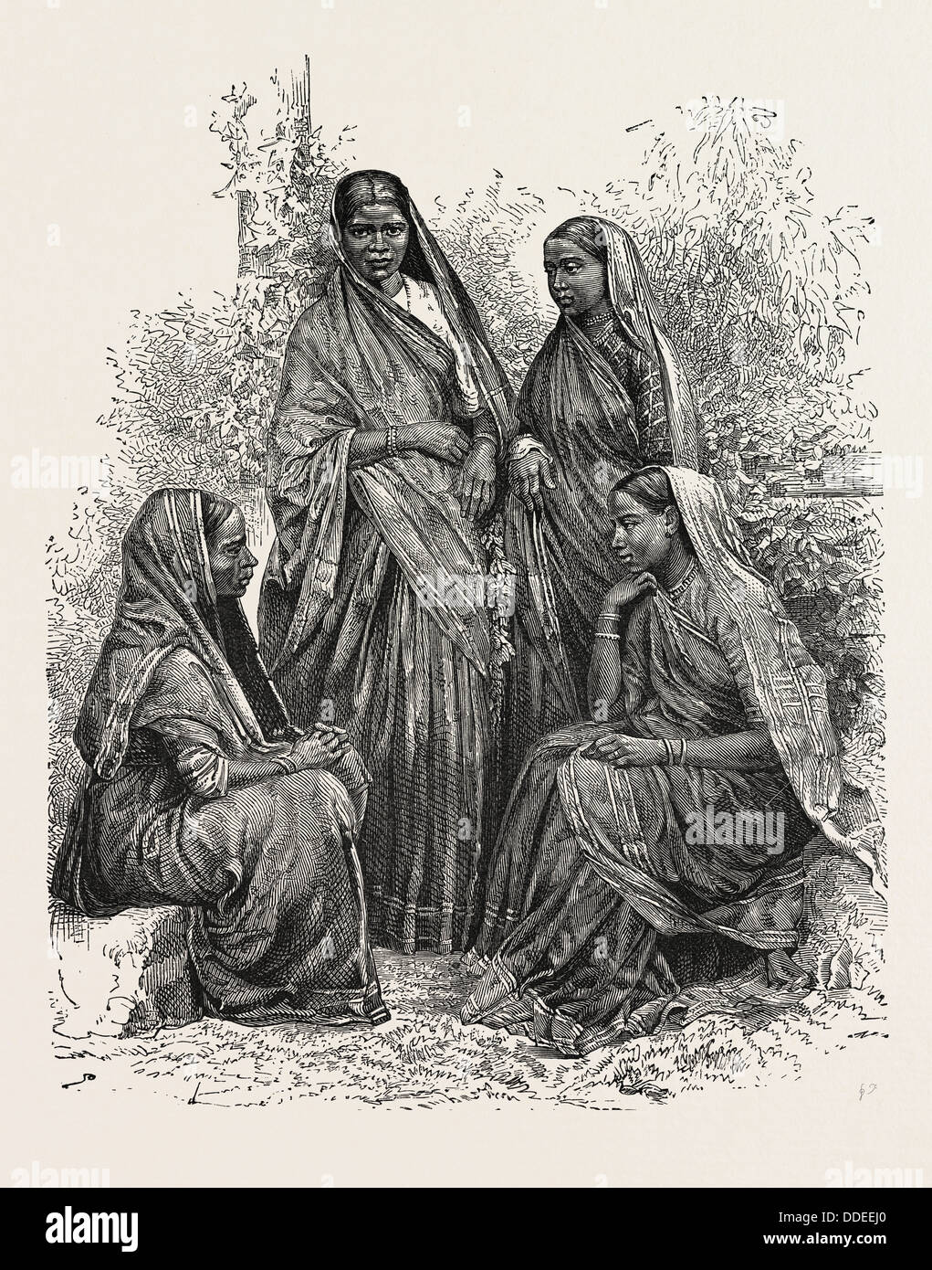 Les femmes autochtones (Présidence de Bombay), se convertit au christianisme. La présidence de Bombay était une province de l'Inde britannique Banque D'Images
