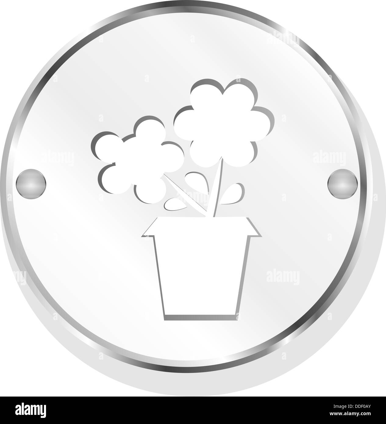 Web fleur metal boutons pour site web ou app Banque D'Images