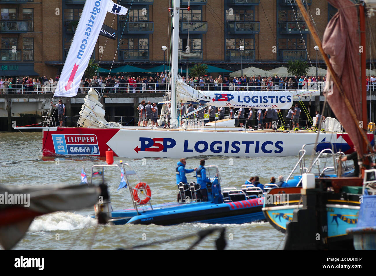 Londres, Royaume-Uni. 01 août, 2013. Londres est d'accueillir le départ et l'arrivée de l'édition 2013-2014 de la Clipper Round the World Yacht Race, de quitter la capitale le 1 septembre 2013 et ne retourne pas jusqu'en juillet 2014 après 40 000 miles de course visiter 14 ports sur six continents dans la plus longue course de l'océan. L'évènement va voir les débuts de la troisième génération 37 70 yacht de course, qui a été lancé plus tôt dans l'année à St Katharine Docks. © Ashok Saxena/Alamy Live News Banque D'Images