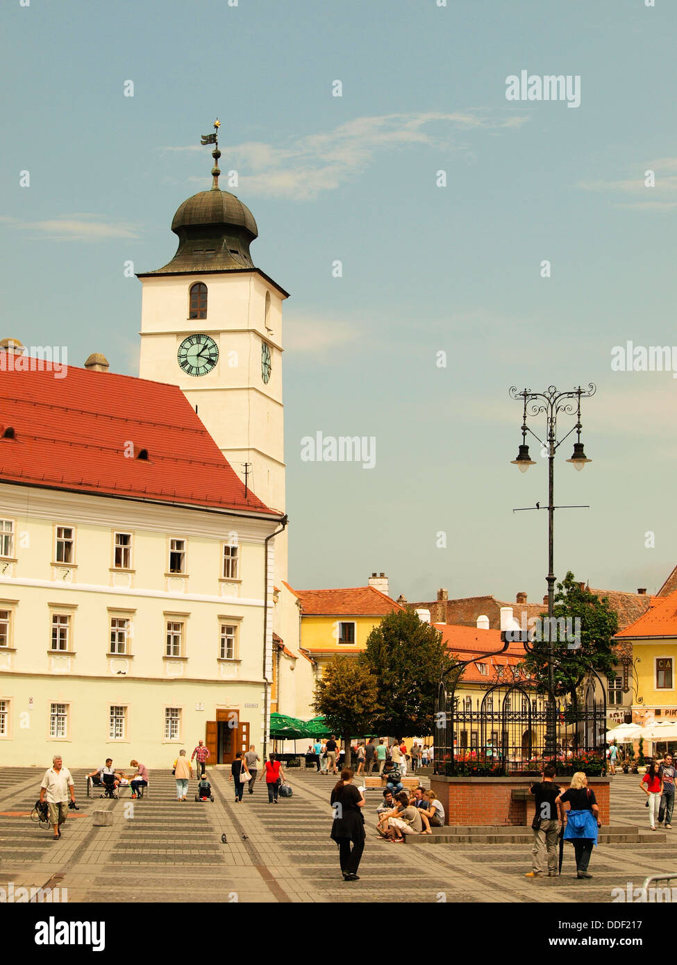 Sibiu, Roumanie, centre-ville. Banque D'Images