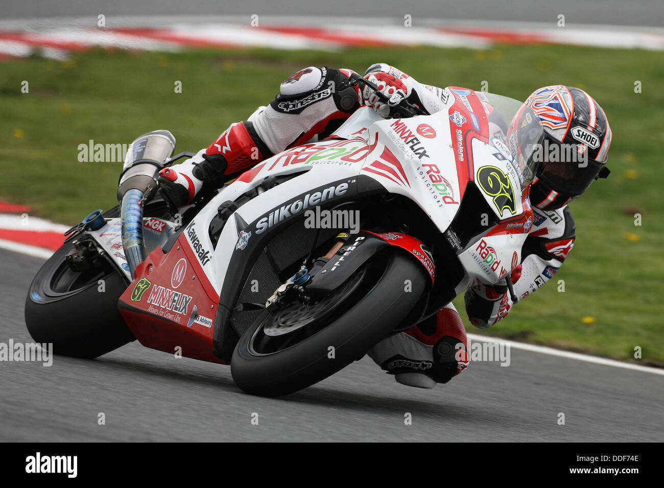 (Shane Shakey) Byrne, Kawasaki, Oulton Park, 2013 British Superbike Championship Banque D'Images