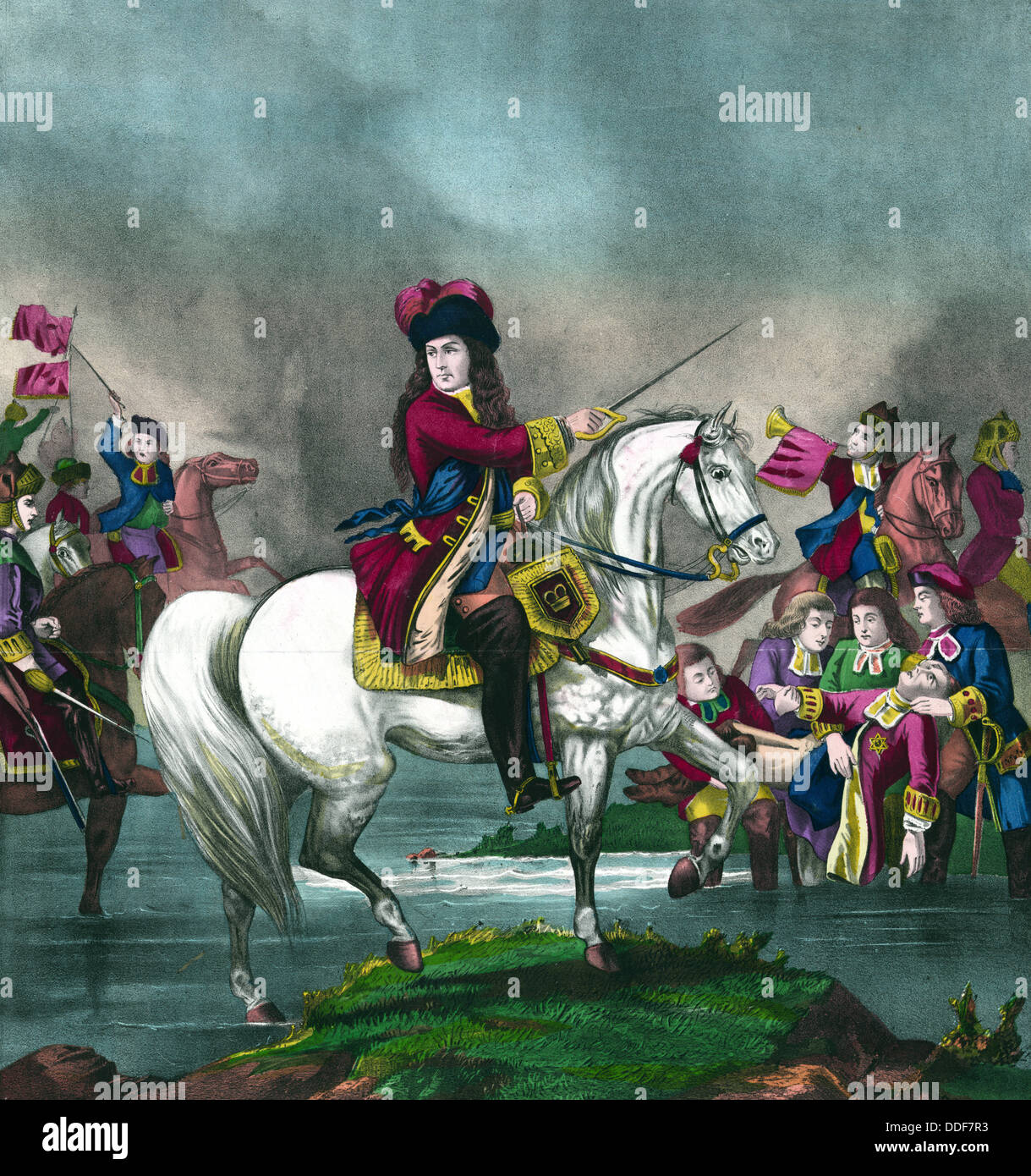 Le roi Guillaume III à la bataille de la Boyne Banque D'Images