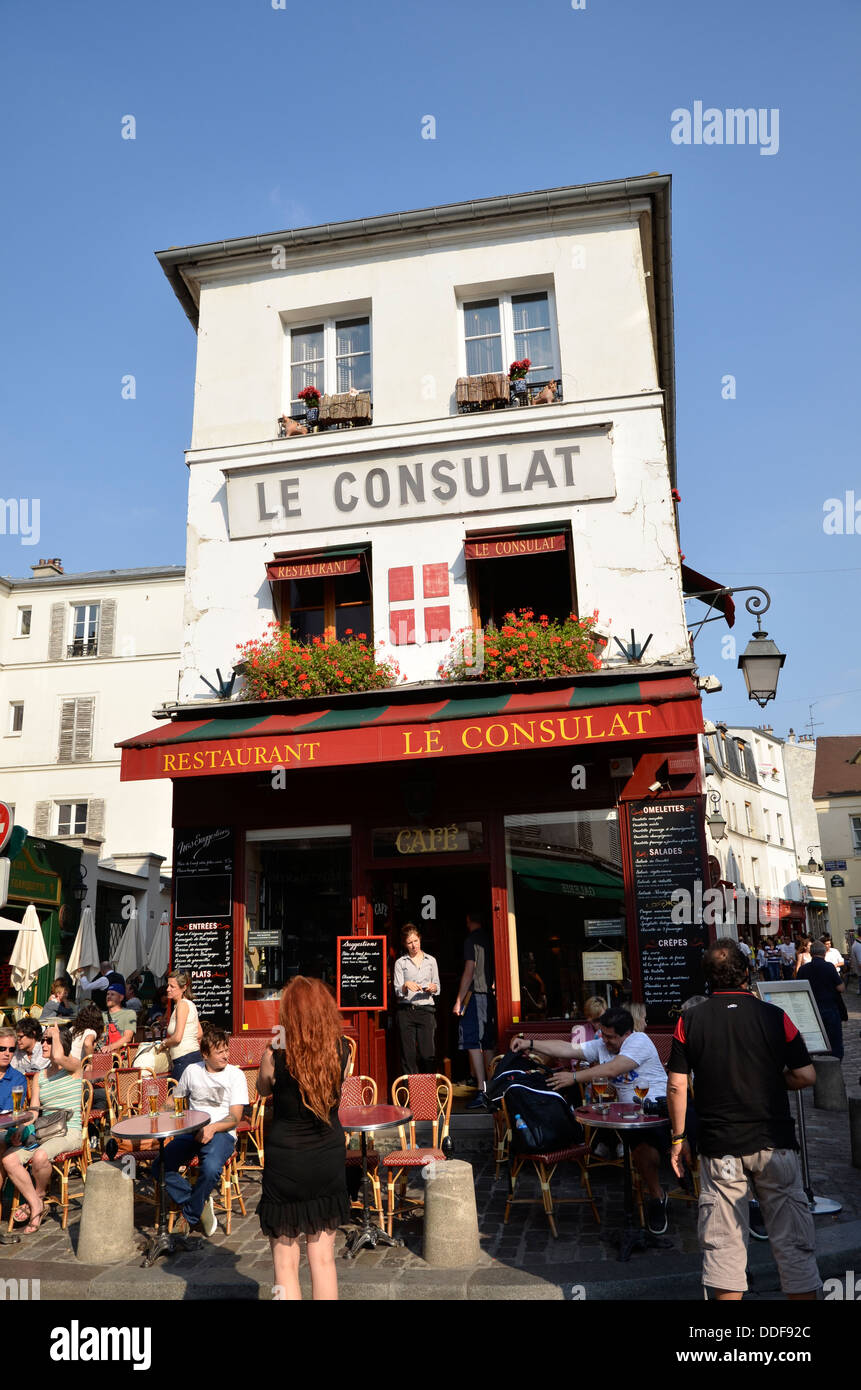 Le Consulat Restaurant à Montmartre, Paris Banque D'Images