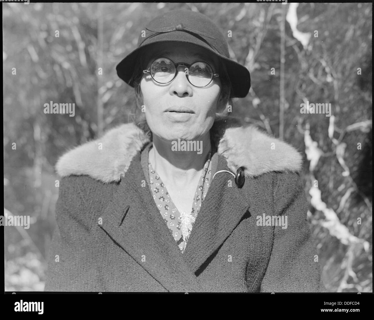 Un des premiers colons avec des effets personnels au 2020 Van Ness Avenue à San Francisco, en Californie, indiquant les premières étapes de la colonisation dans la région. Banque D'Images