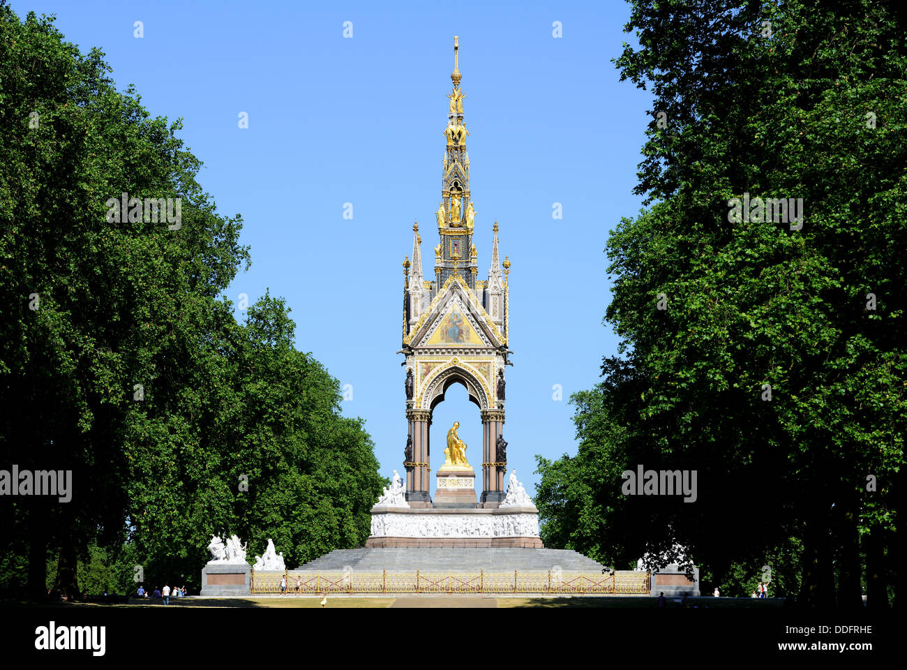 L'Albert Memorial, Les Jardins de Kensington, London, England, UK Banque D'Images