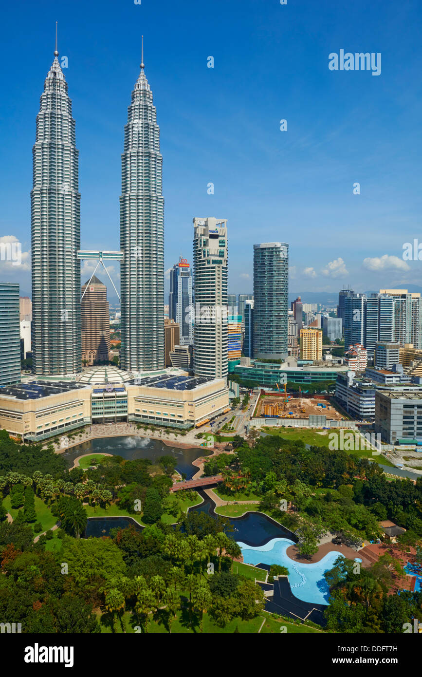 La Malaisie, l'État de Selangor, Kuala Lumpur, KLCC (Kuala Lumpur City Center), Petronas towers Banque D'Images