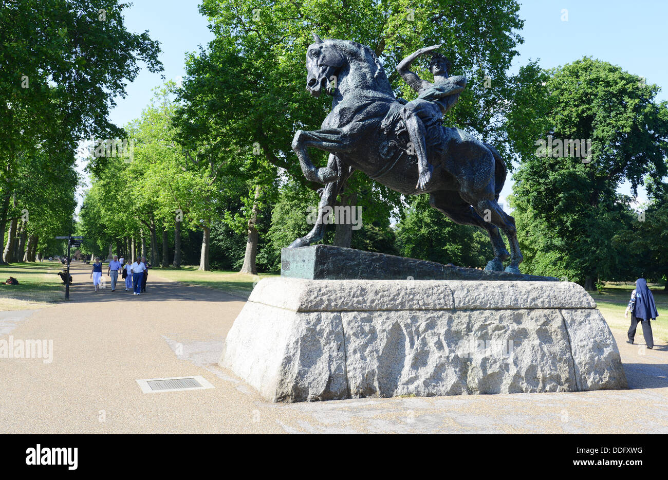 L'énergie physique statue par George Frederic Watts, Kensington Gardens, London, England, UK Banque D'Images