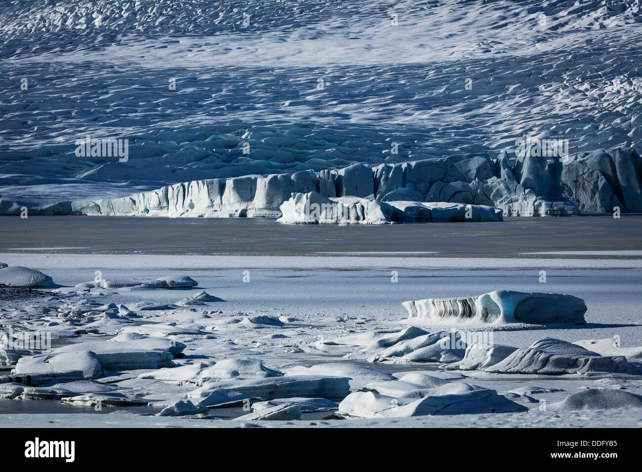 Glacier de Vatnajokull Fjallsjokull, calotte de glace, l'Islande Banque D'Images Glacier de Vatnajokull Fjallsjokull, calotte de glace, l'Islande Banque D'Images