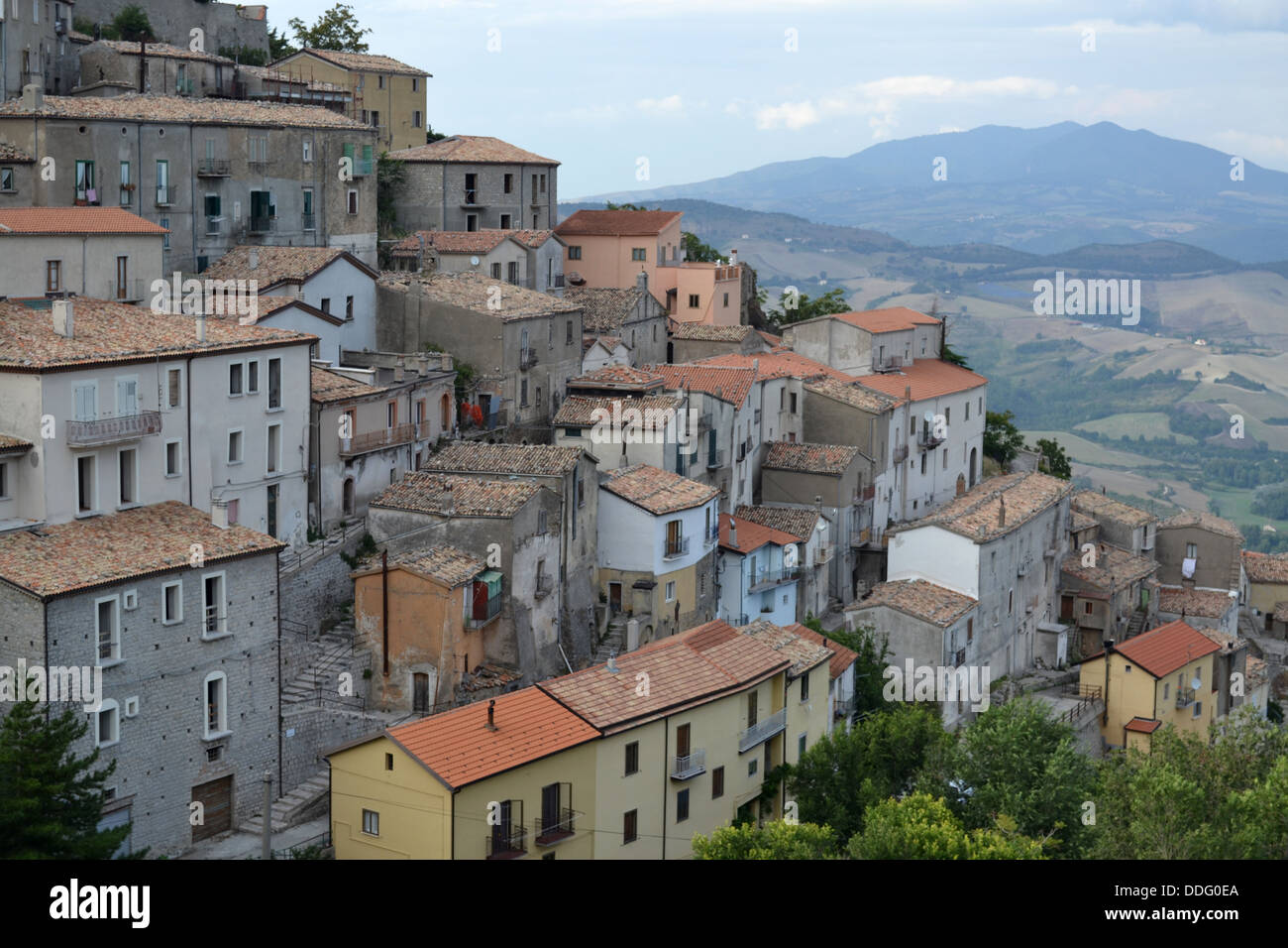 Vue sur San Fele village, près de Potenza, Basilicate, Italie du sud de la région. Banque D'Images