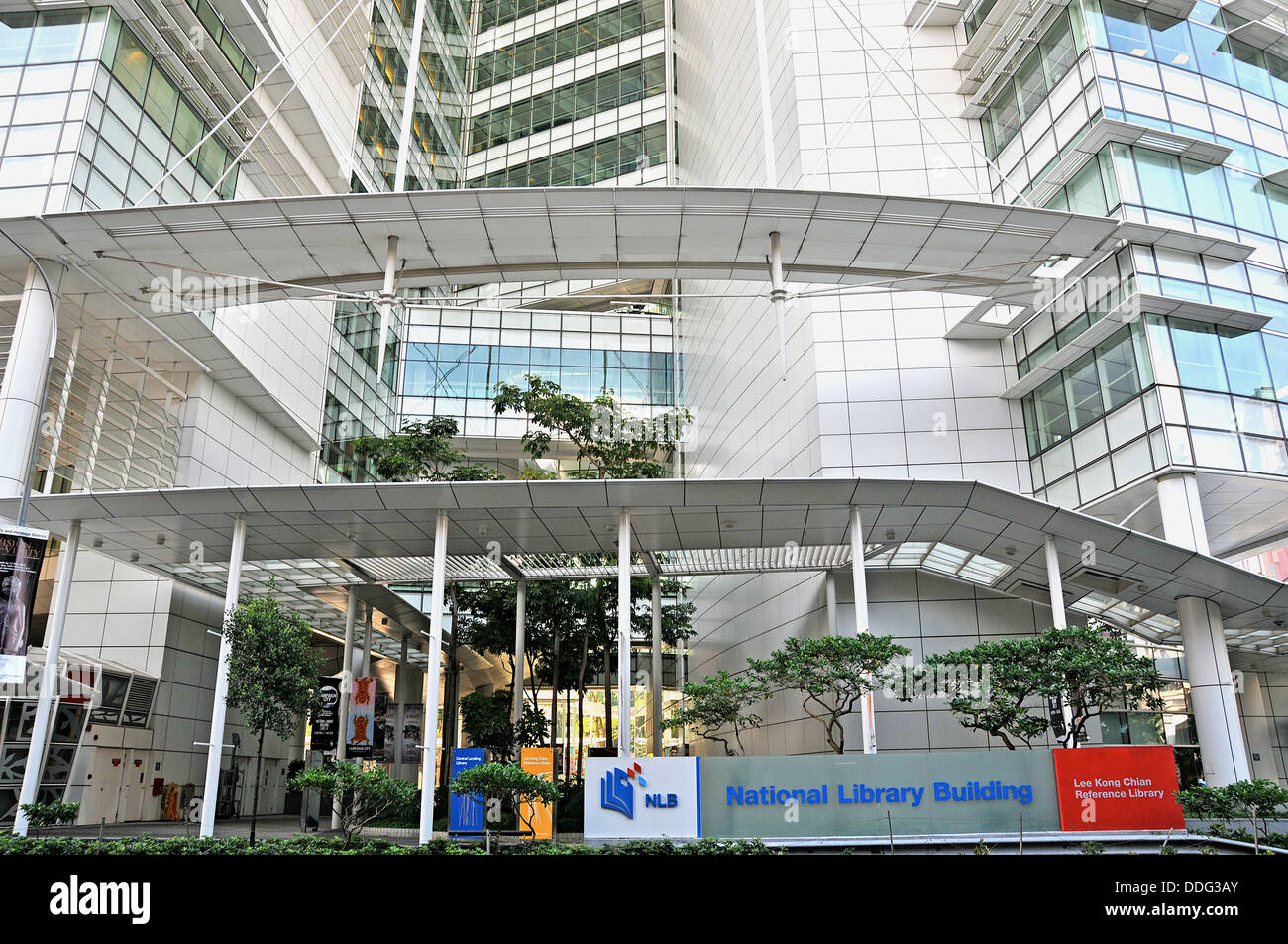 Édifice de la Bibliothèque nationale de Singapour, rue Victoria Banque D'Images