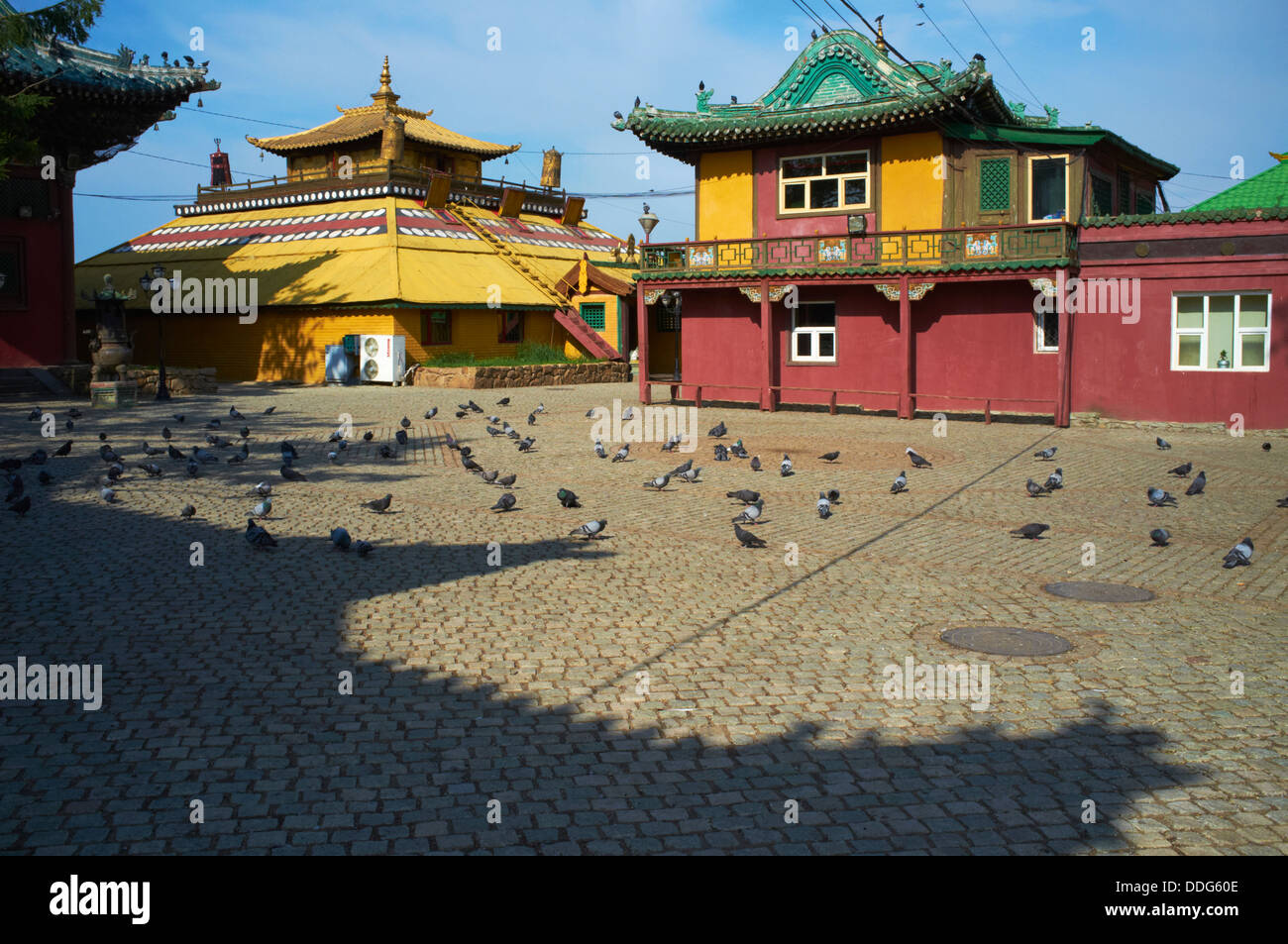 La Mongolie, Oulan Bator, Gandan monastère Gandantegchinlen Khiid (). Banque D'Images