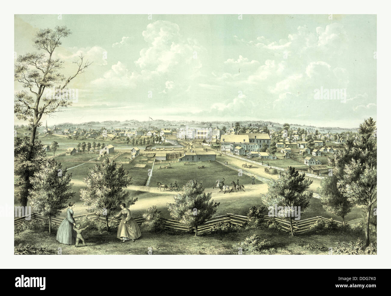 Vue à vol d'oiseau de Waukesha, Wisconsin par louis Banque D'Images