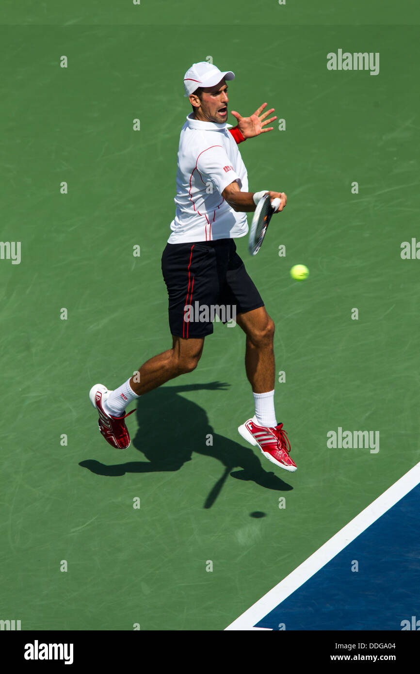 Novak Djokovic (SRB) de la compétition à l'US Open 2013 Tennis Championships. Banque D'Images
