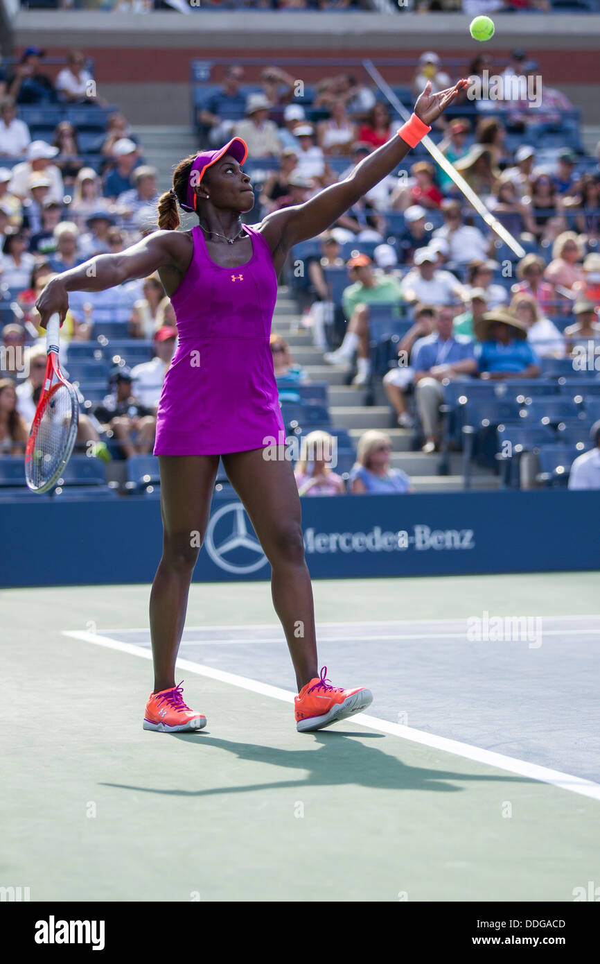 Sloane Stephens (USA) de la compétition à l'US Open 2013 Tennis Championships. Banque D'Images