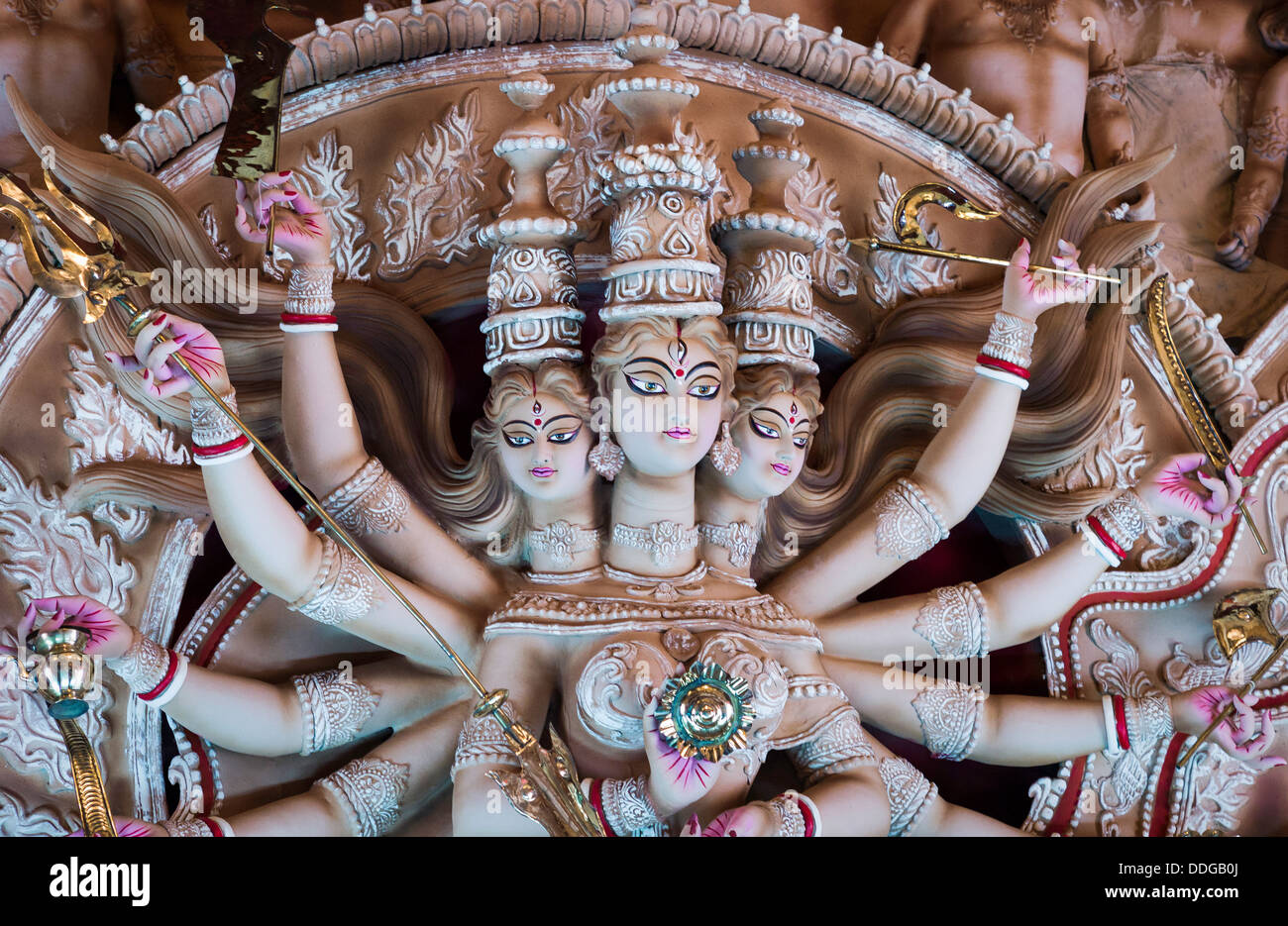 Durga Puja, un pandal (affichage), Kolkata, Inde Banque D'Images