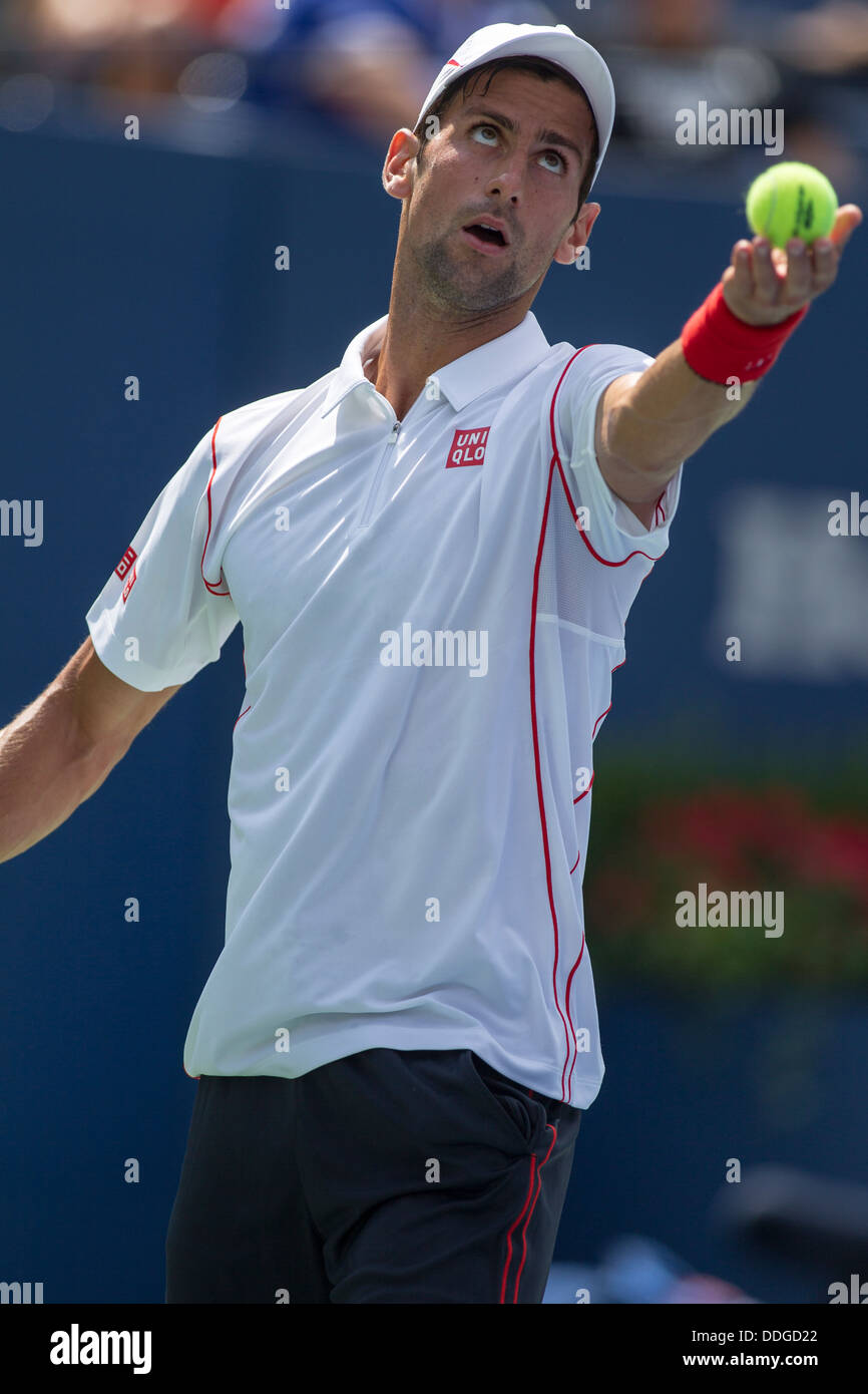 Novak Djokovic (SRB) de la compétition à l'US Open 2013 Tennis Championships. Banque D'Images
