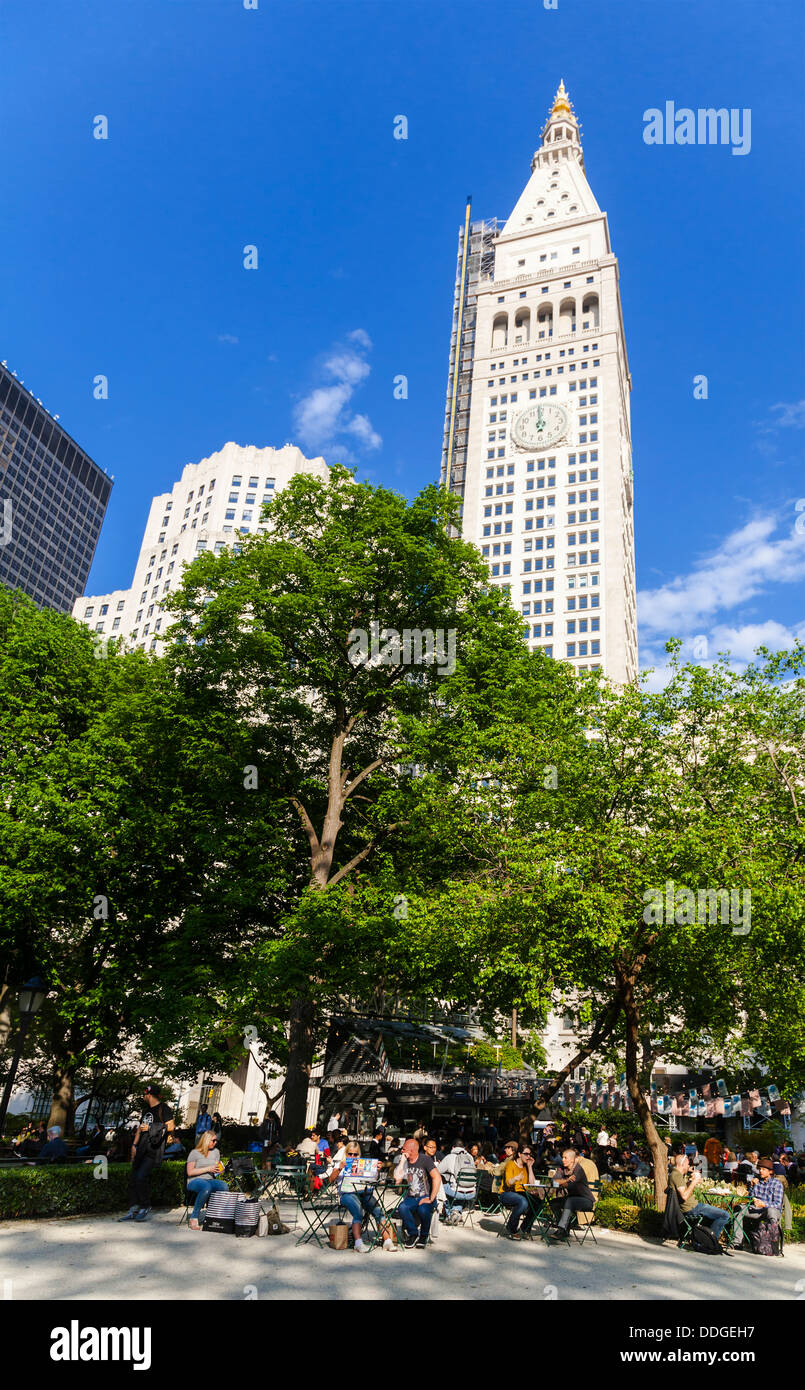 Madison Square Park et le Met Life Tower, Manhattan, New York City, USA Banque D'Images