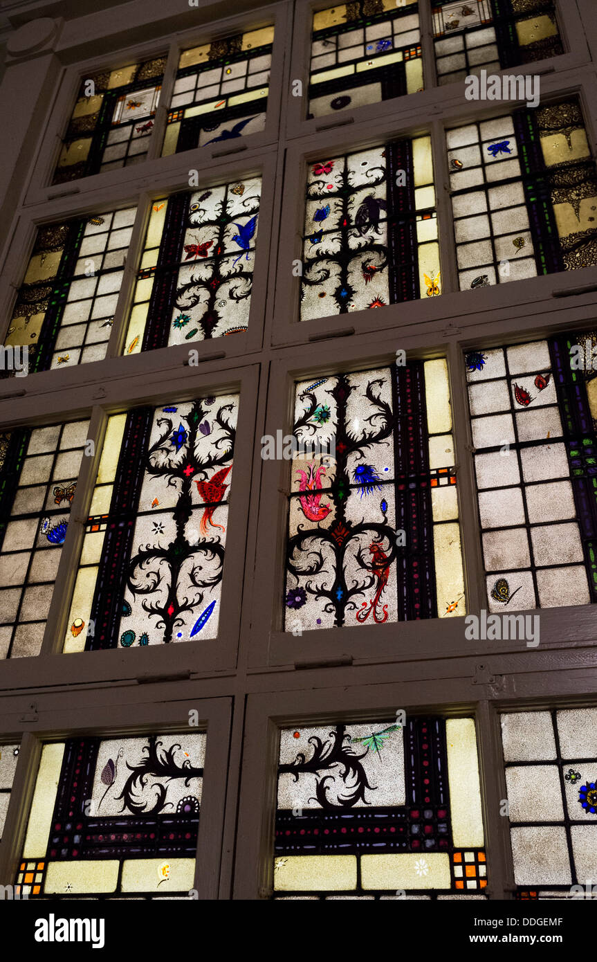 Café Bewley vitraux par l'Irish artisan verrier Harry Clarke (1889-1931), qui a terminé en 1927 Banque D'Images