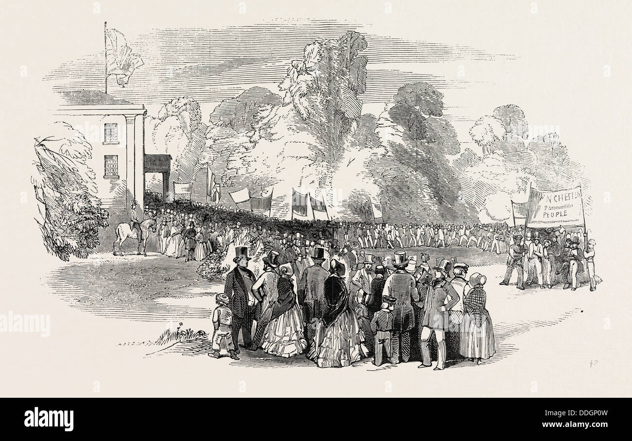 Ouverture DE LA QUEEN'S PARK, Manchester, UK, 1846 Banque D'Images