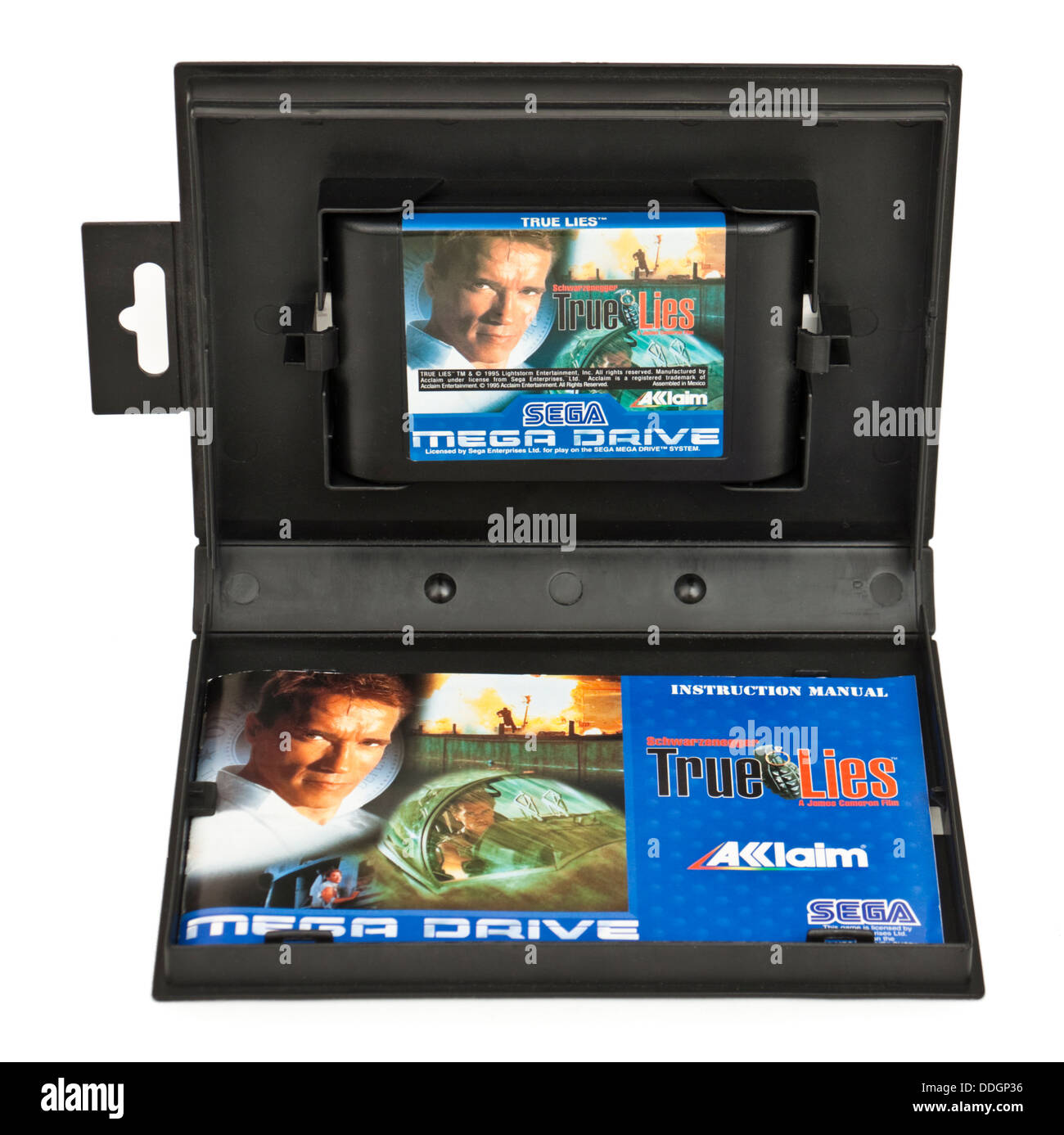Vintage 1994 Sega Mega Drive jeux vidéo - 'True Lies' avec Arnold Schwartzenegger Banque D'Images