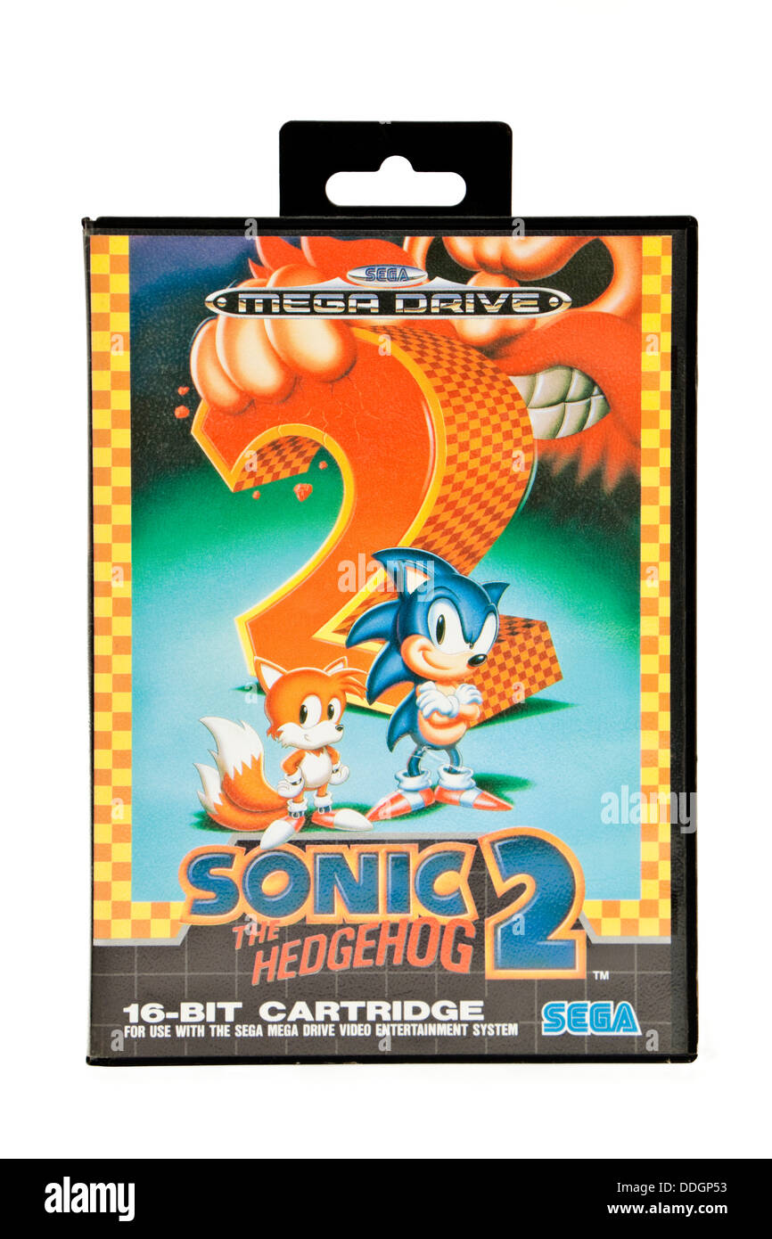 Vintage des années 1990, Sega Mega Drive "Sonic the Hedgehog 2' jeu vidéo Banque D'Images