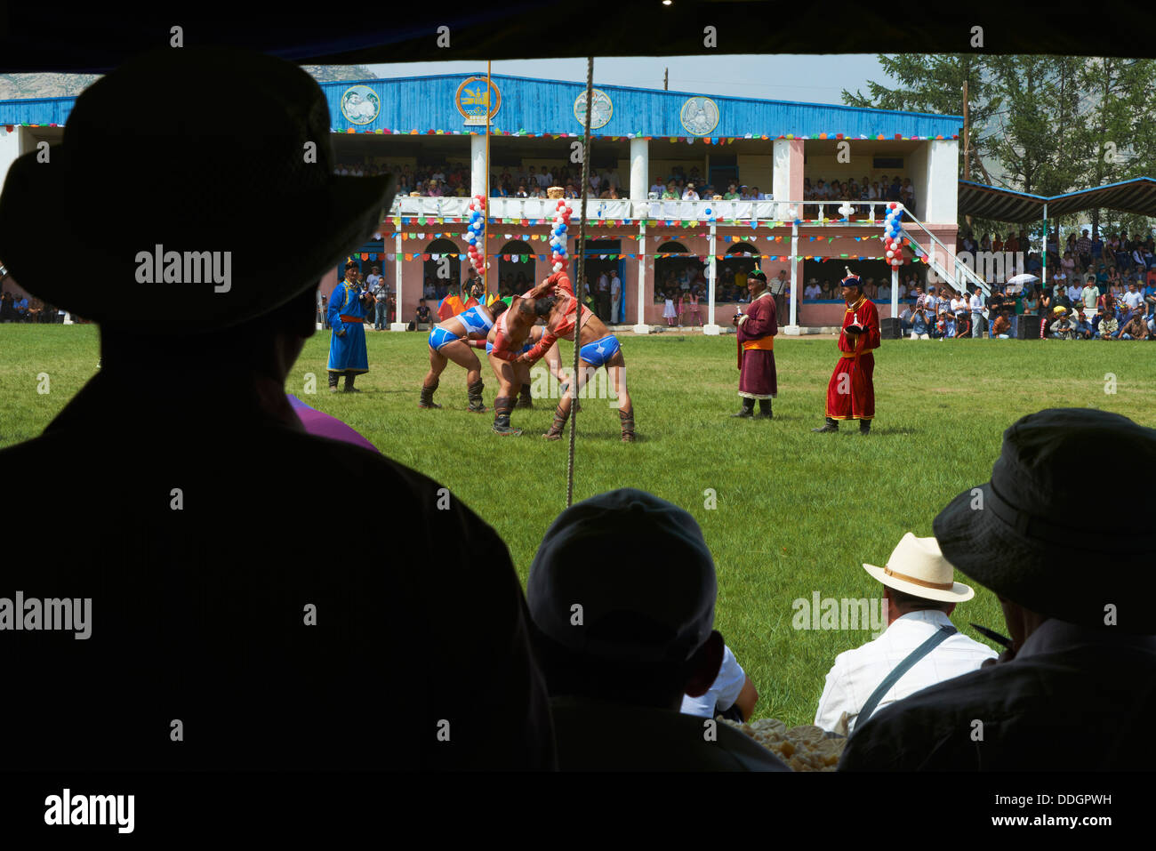 La Mongolie, province Arkhangai, Tsetserleg, Lantern Festival, tournoi de lutte Banque D'Images