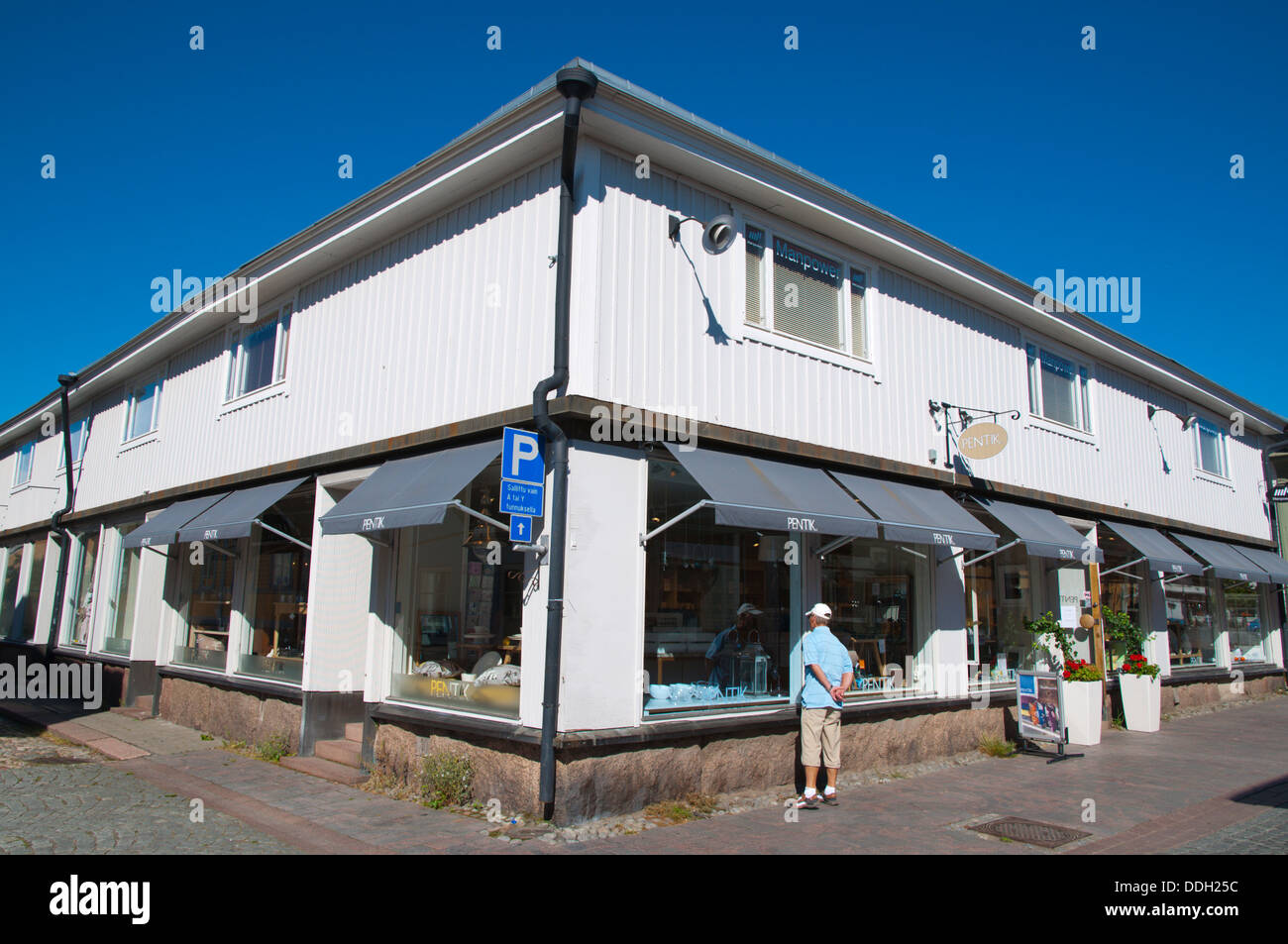 Pentik interior design shop Kuninkaankatu street old Rauma en Finlande occidentale, l'Europe du nord Banque D'Images