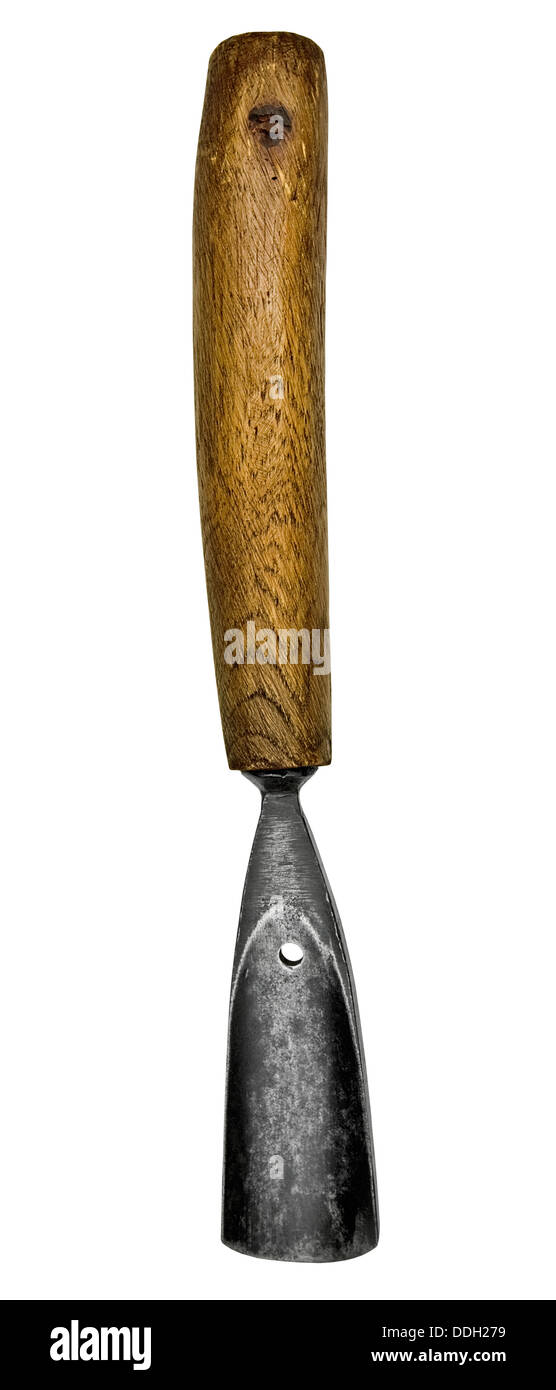 Bloc vintage bouilloire gouge isolated over white background, clipping path Banque D'Images