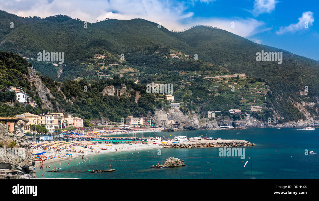 La plage de Monterosso al Mare, Cinque Terre, ligurie, italie Banque D'Images