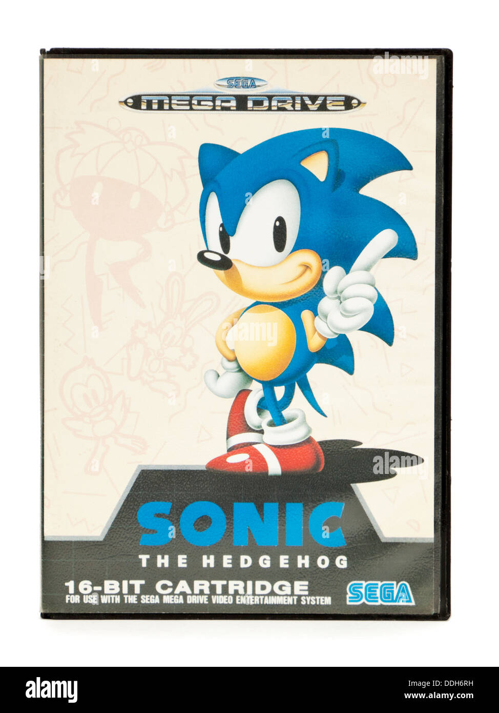 Vintage des années 1990, Sega Mega Drive "Sonic the Hedgehog" jeu vidéo Banque D'Images