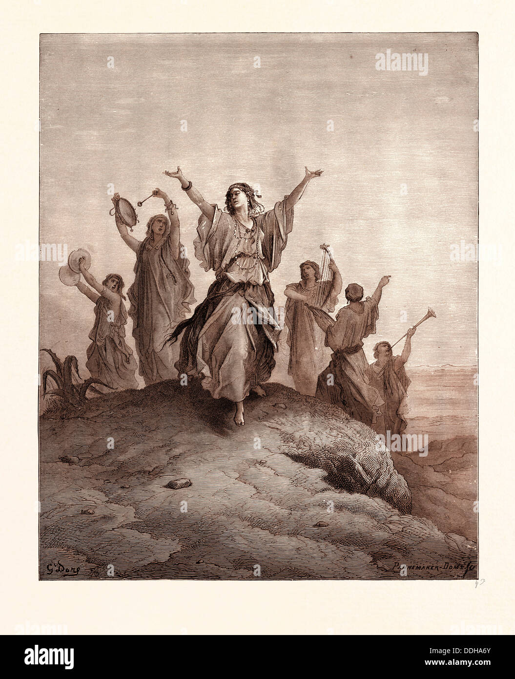 La fille de Jephté VENANT À LA RENCONTRE DE SON PÈRE, par GUSTAVE DORE Banque D'Images La fille de Jephté VENANT À LA RENCONTRE DE SON PÈRE, par GUSTAVE DORE Banque D'Images