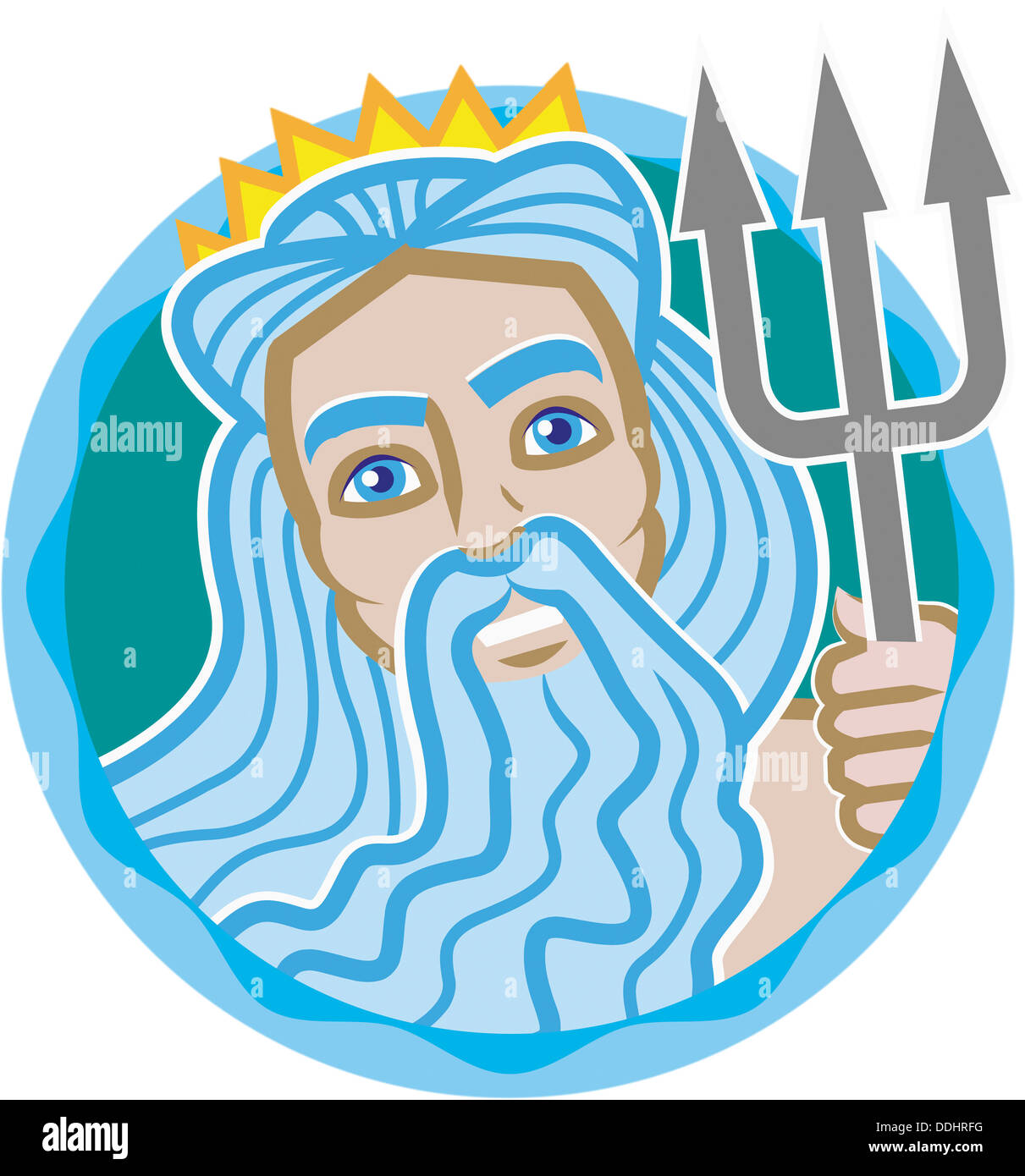 Signe astrologique du verseau sur fond blanc, Close up Banque D'Images