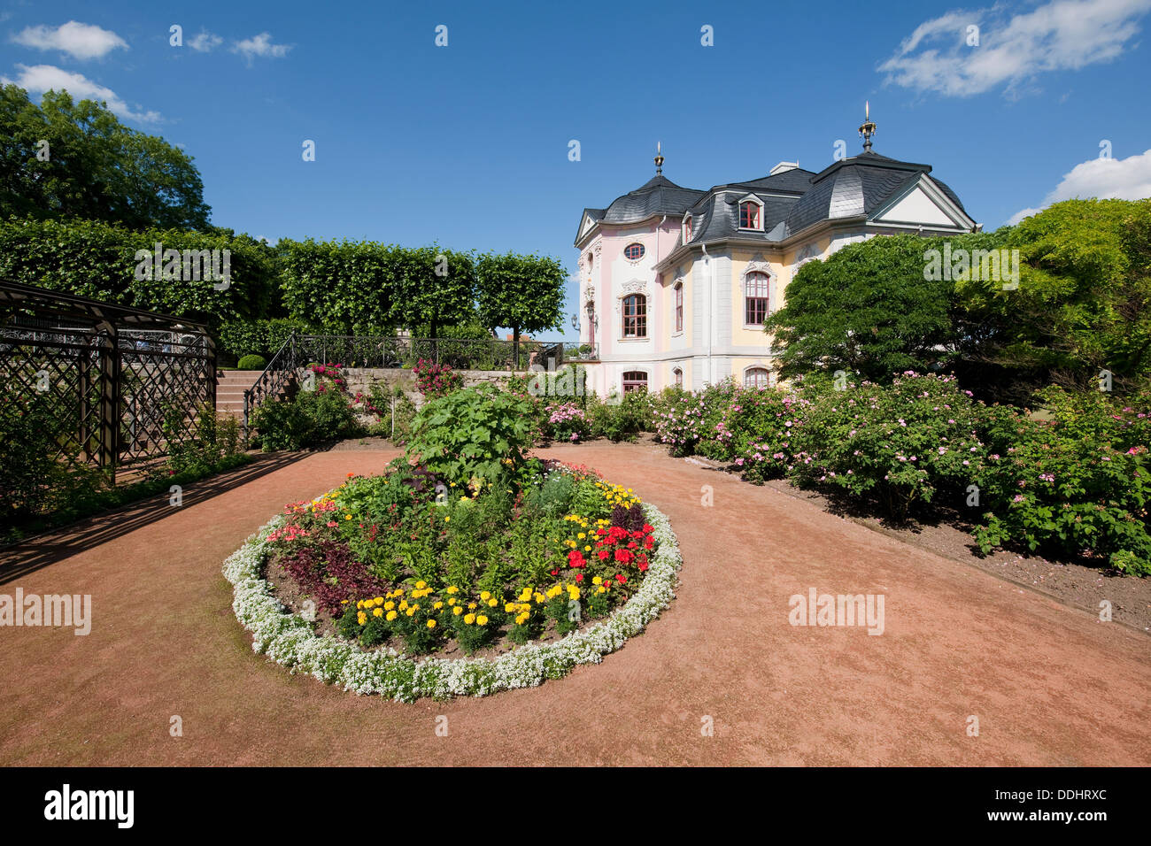 Rokokoschloss château et jardins, châteaux Schloesser Dornburg Banque D'Images