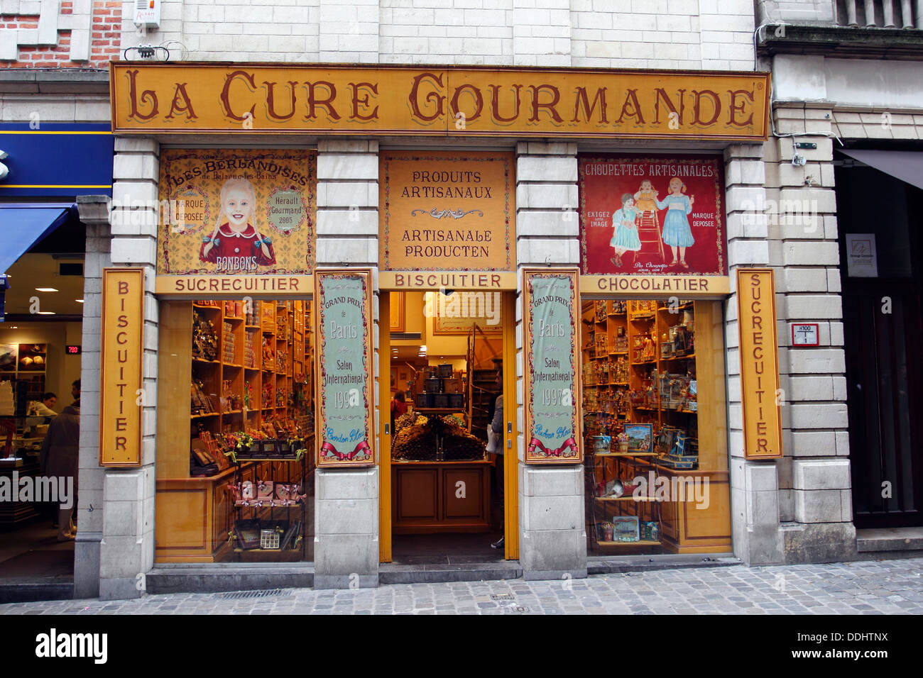 Boutique de chocolat belge Banque D'Images