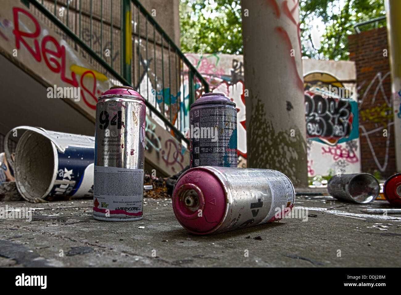 Le Heygate Estate est situé dans la région de Walworth, Southwark, et le sud de Londres. Le domaine est actuellement en cours de démolition. Banque D'Images