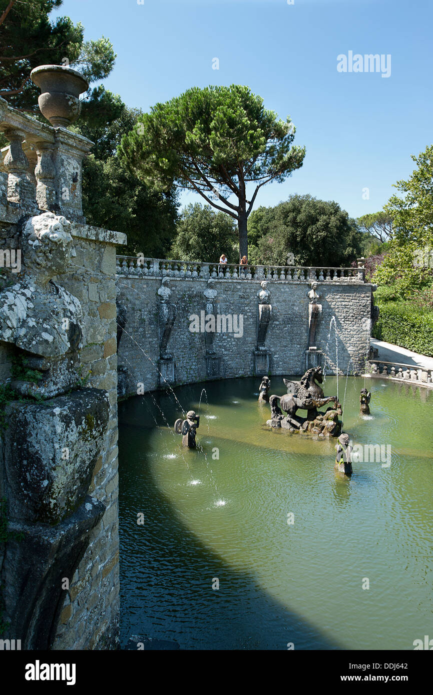 Fontaine de Pegasus, Villa Lante. Bagnaia. Viterbe district. Le Latium. Italie Banque D'Images