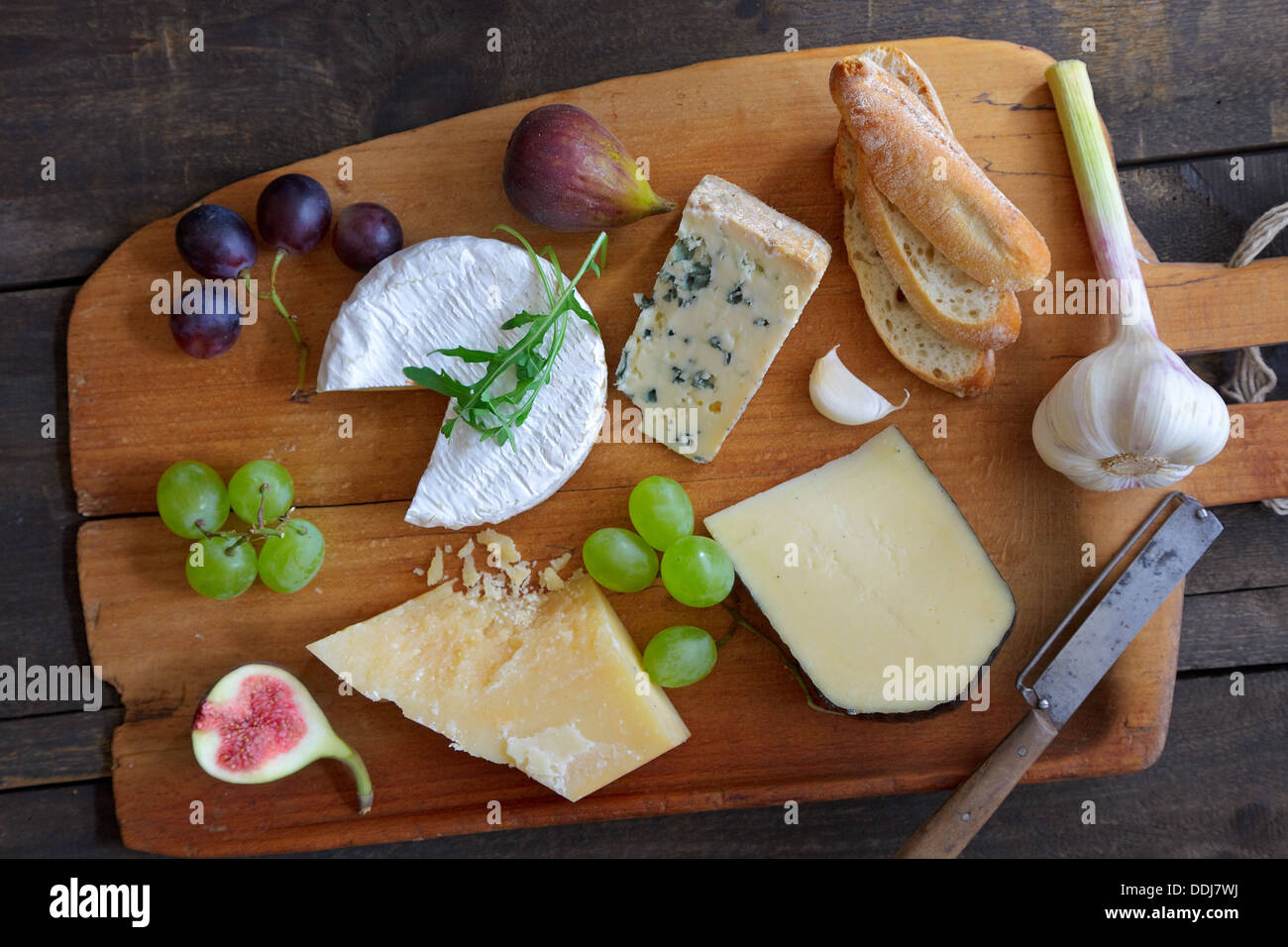 Assiette de fromages Banque D'Images
