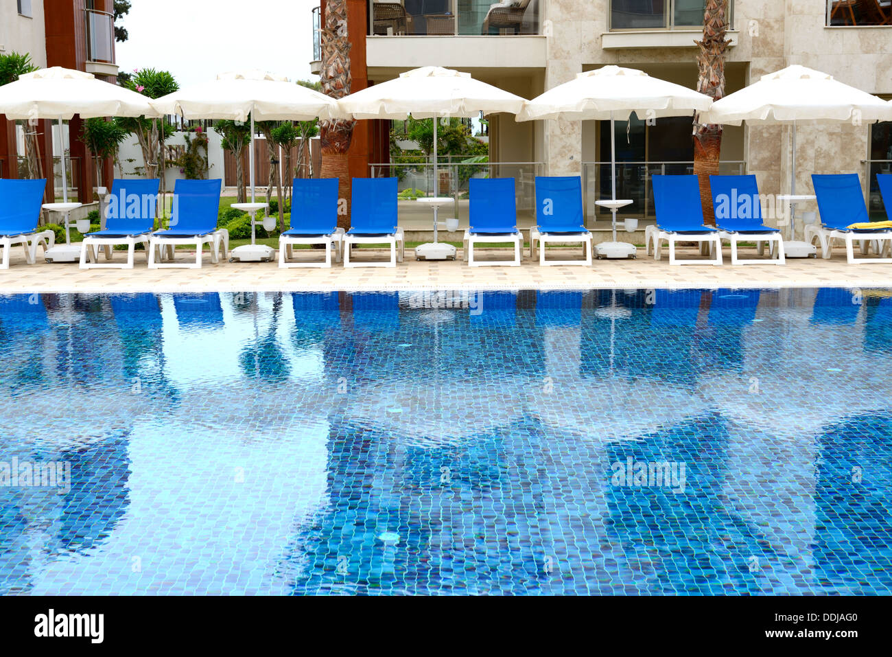 La piscine de l'hôtel de luxe, Bodrum, Turquie Banque D'Images