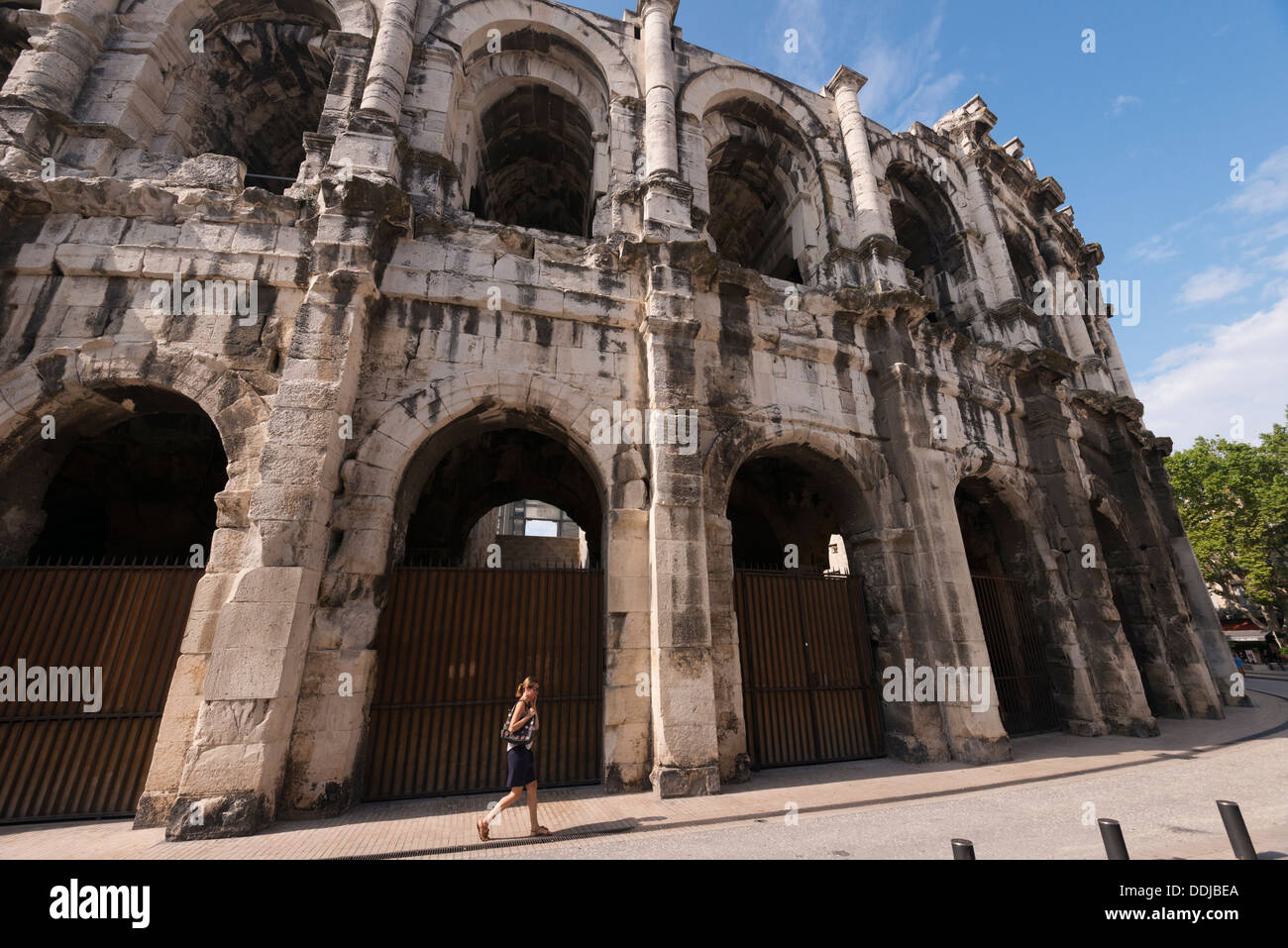 2ème ANNONCE de siècle amphithéâtre romain à Nîmes, Languedoc - Roussillon Banque D'Images