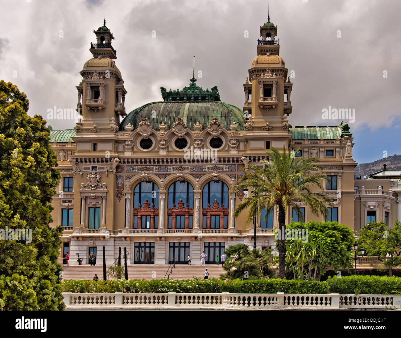 Vue arrière du casino de Monte Carlo, Monaco Banque D'Images