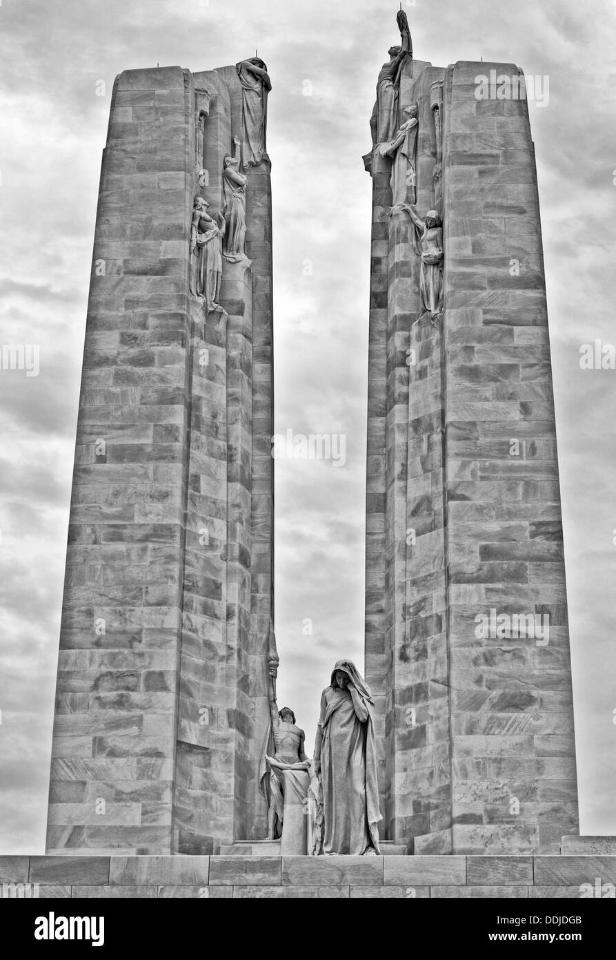 La crête de Vimy, le Canadian Memorial Monument, France Banque D'Images