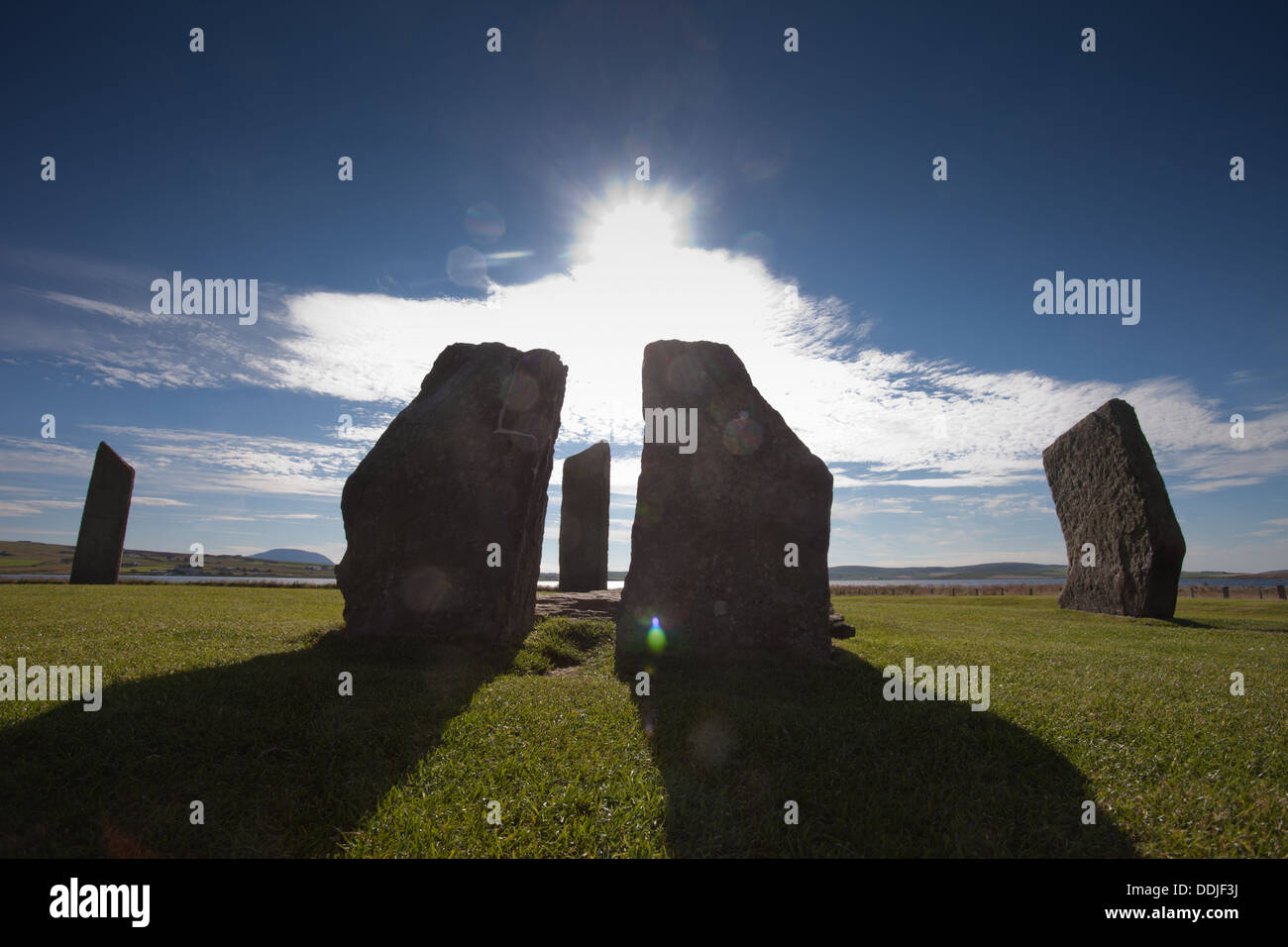 Les Pierres de Stennes, pierres préhistoriques aux Orcades, en Écosse, Royaume-Uni Banque D'Images