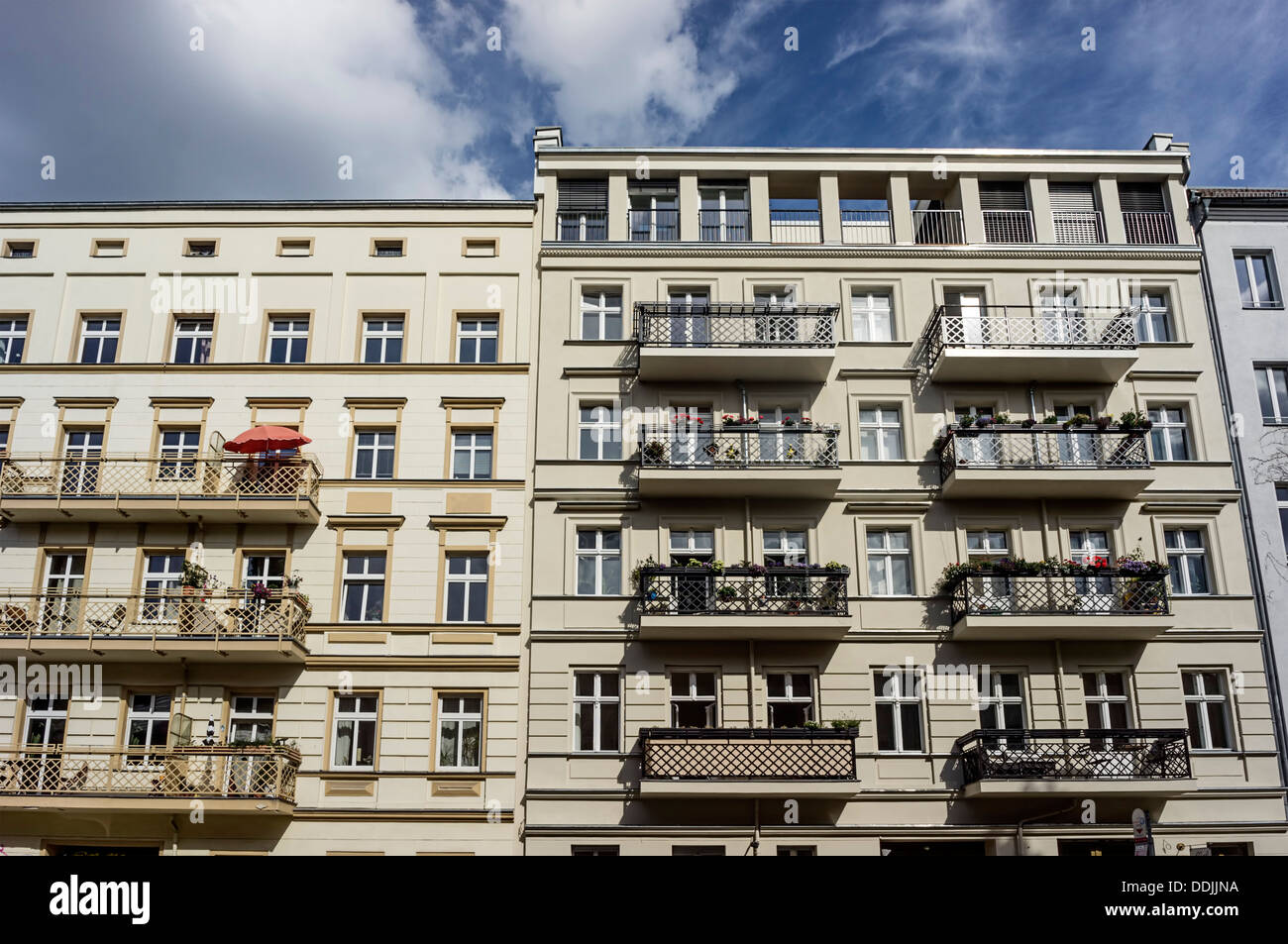 De nouveaux immeubles à appartements de Prenzlauer Berg, Berlin, Allemagne Banque D'Images
