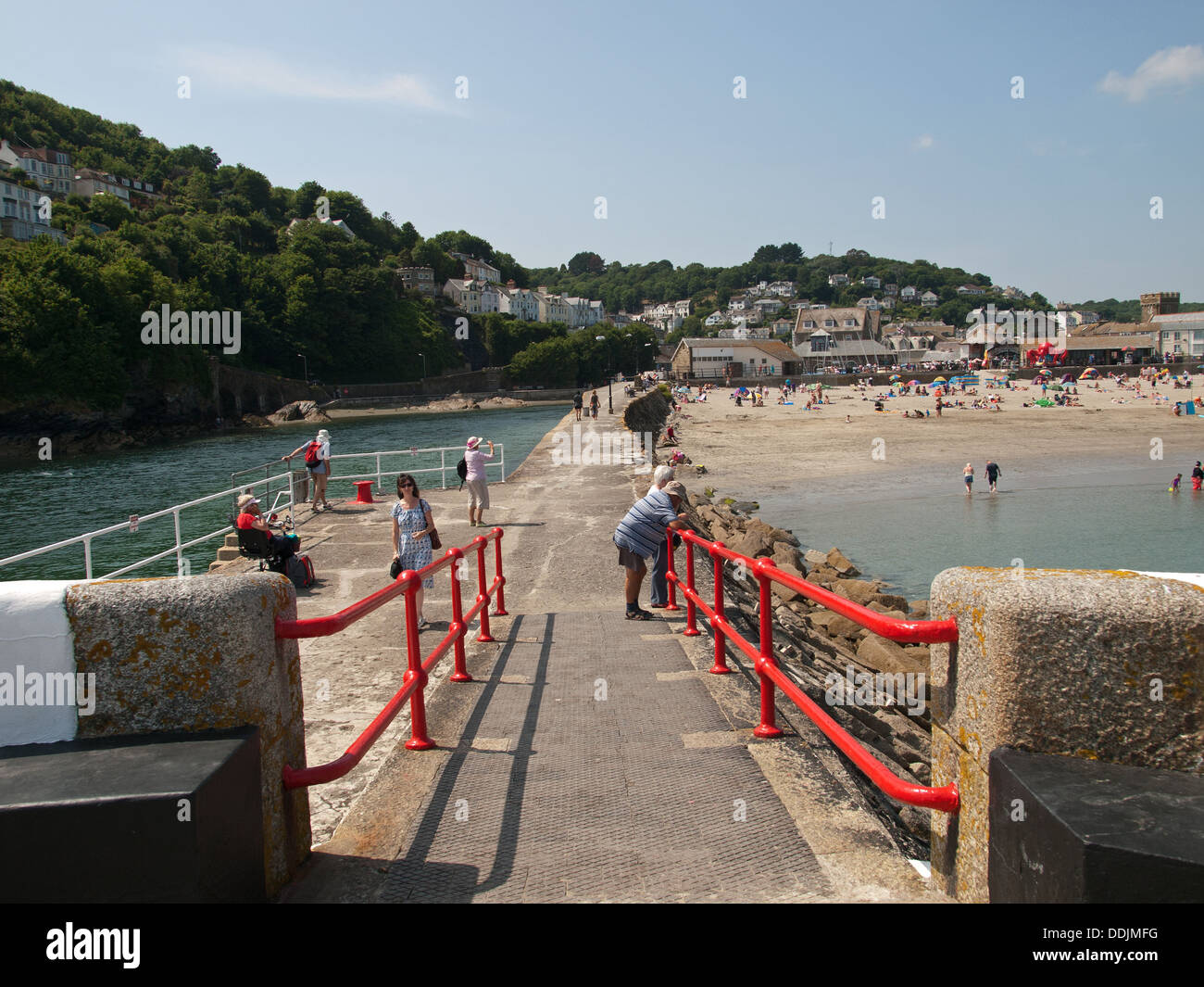 Jetée de banjo Looe Cornwall England UK Banque D'Images